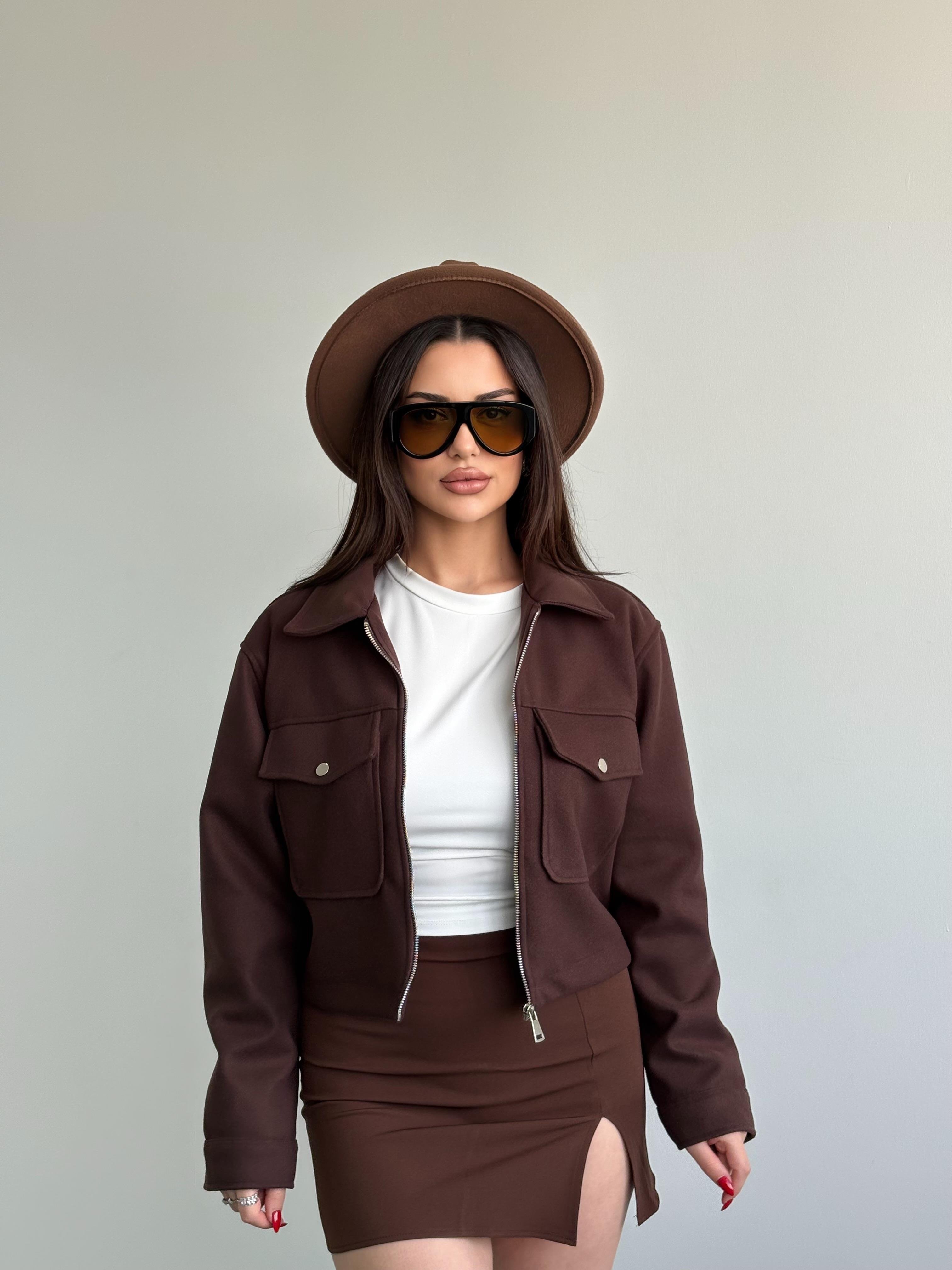 Crop Kesim Cepli Ceket