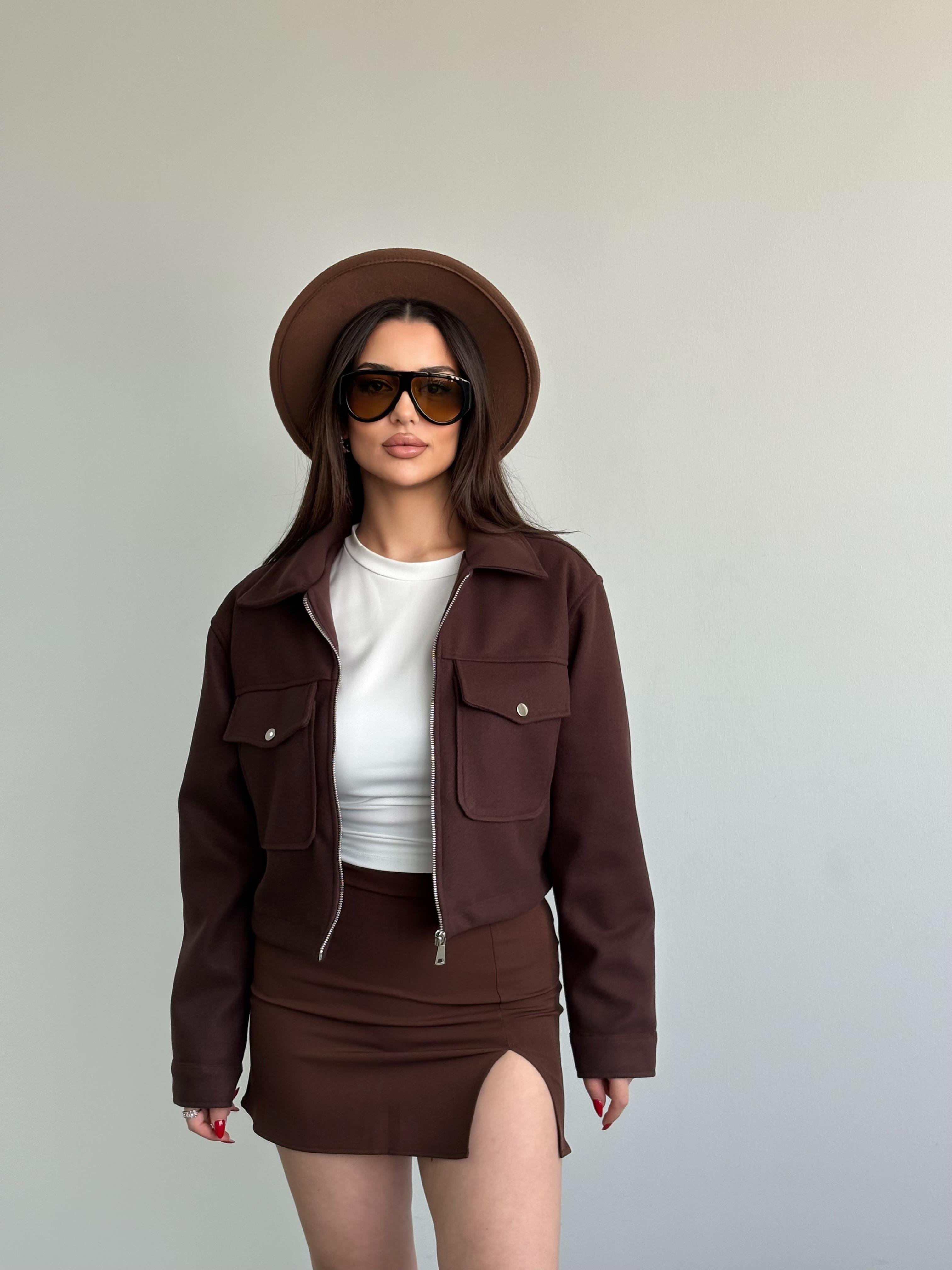 Crop Kesim Cepli Ceket