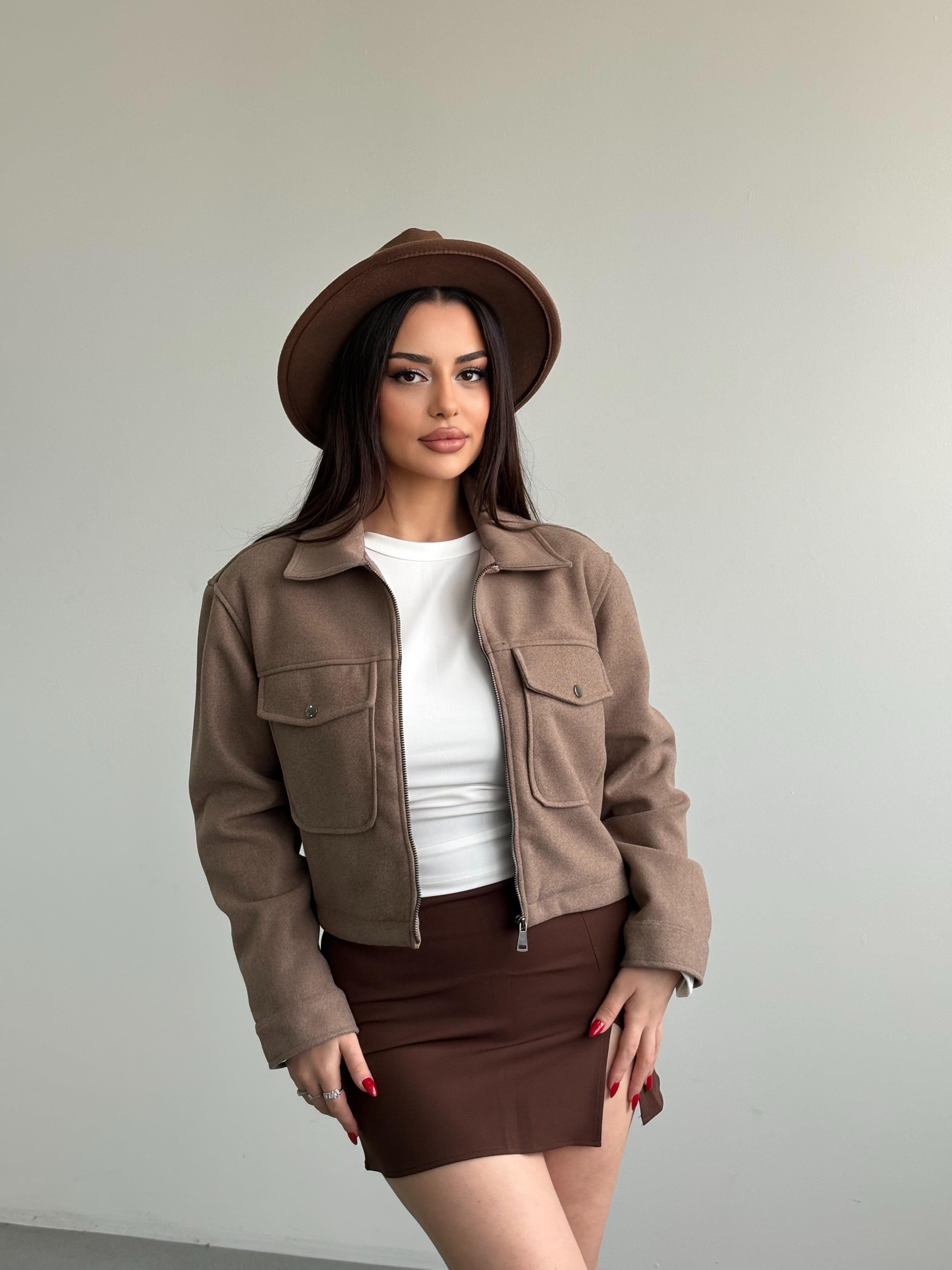 Crop Kesim Cepli Ceket