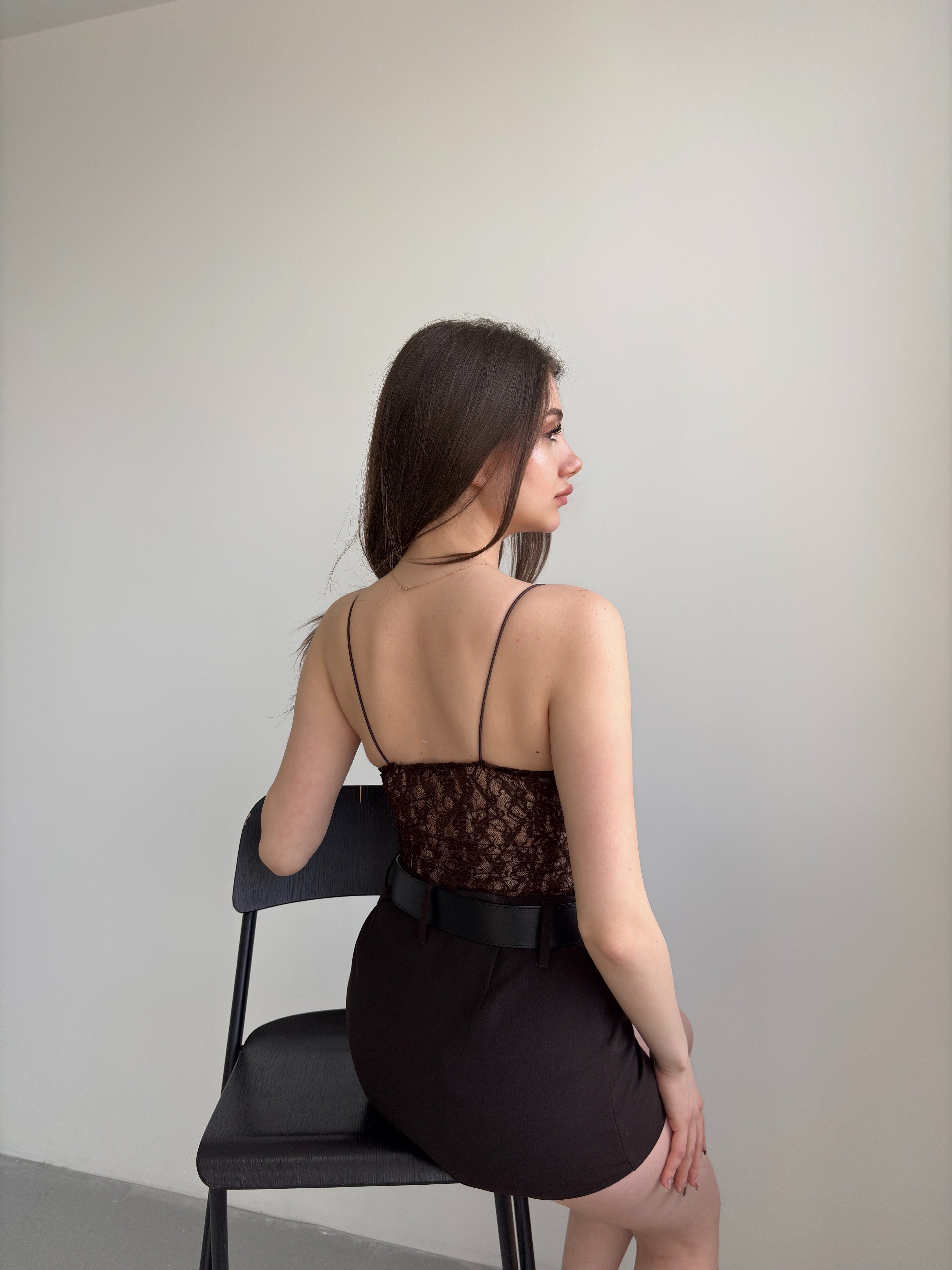 Dantel Askılı Bodysuit