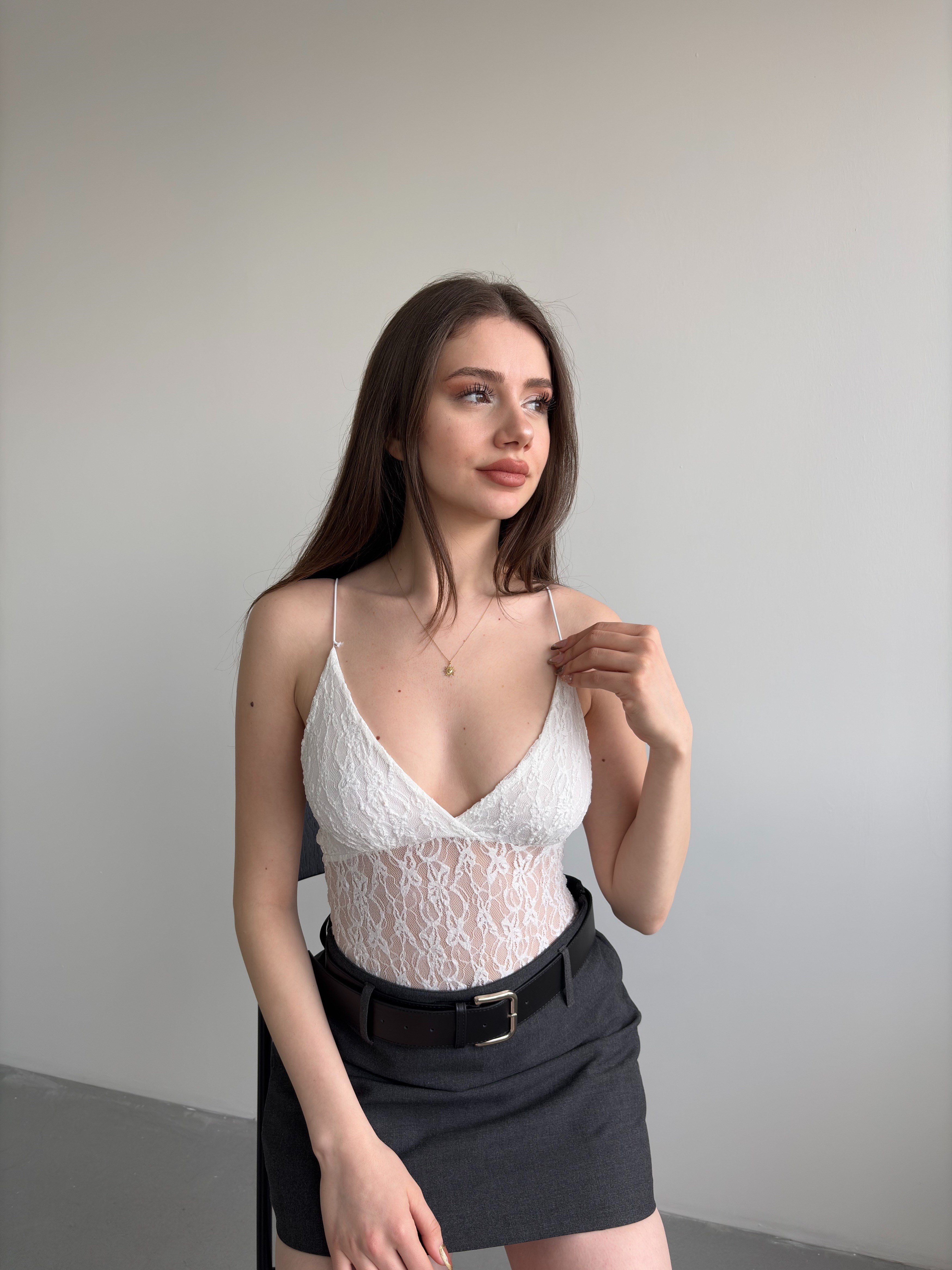 Dantel Askılı Bodysuit