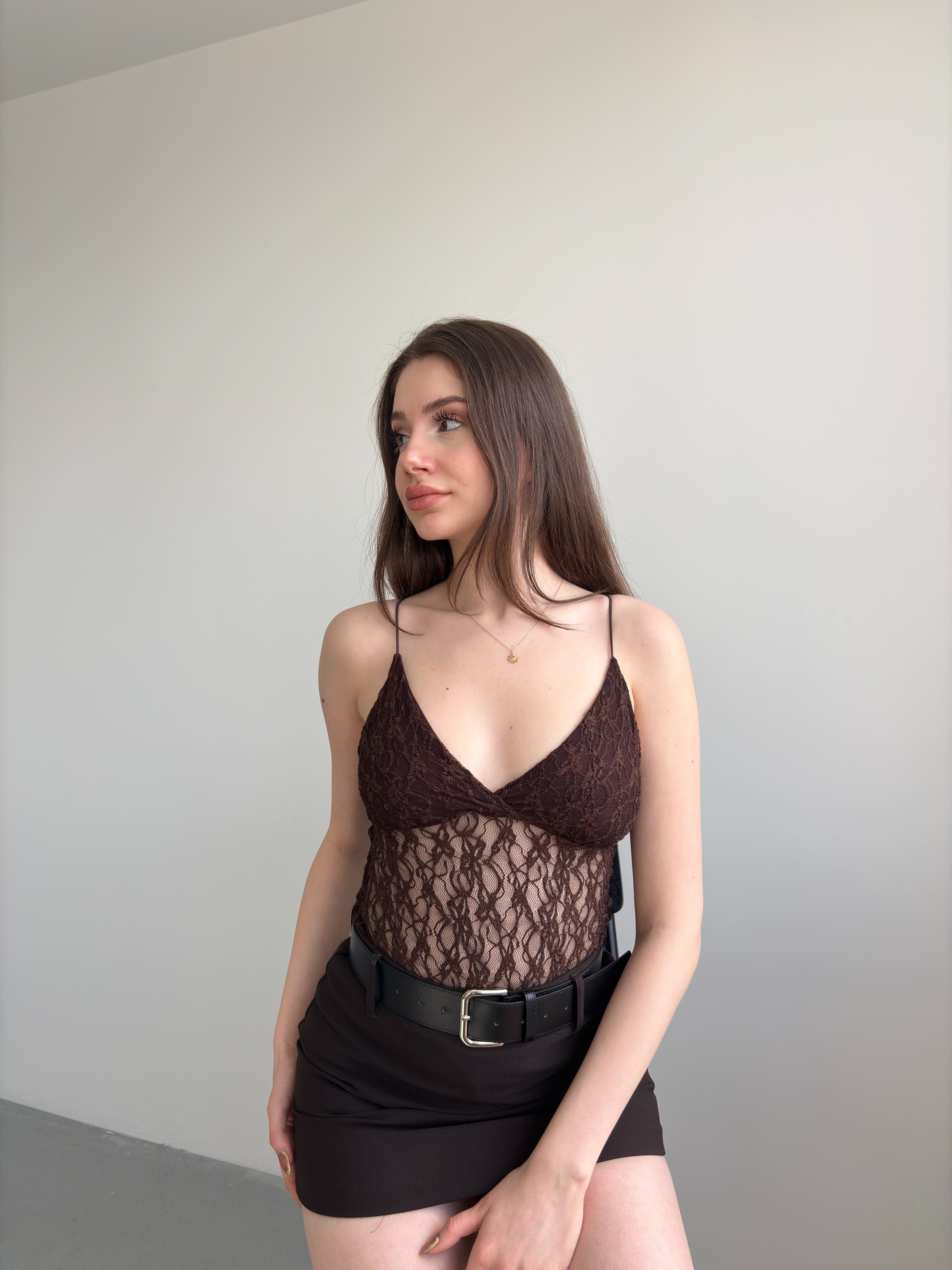 Dantel Askılı Bodysuit