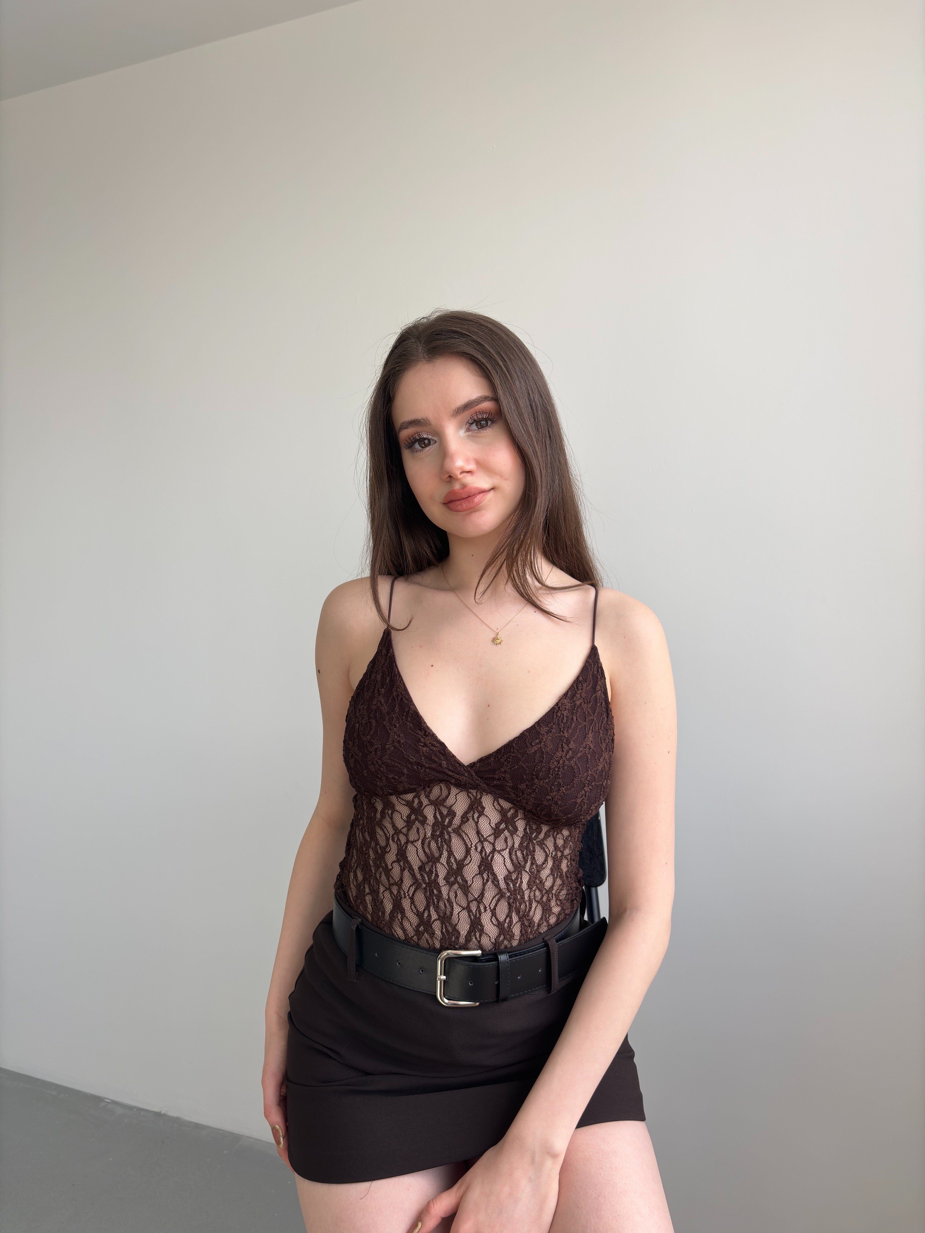 Dantel Askılı Bodysuit