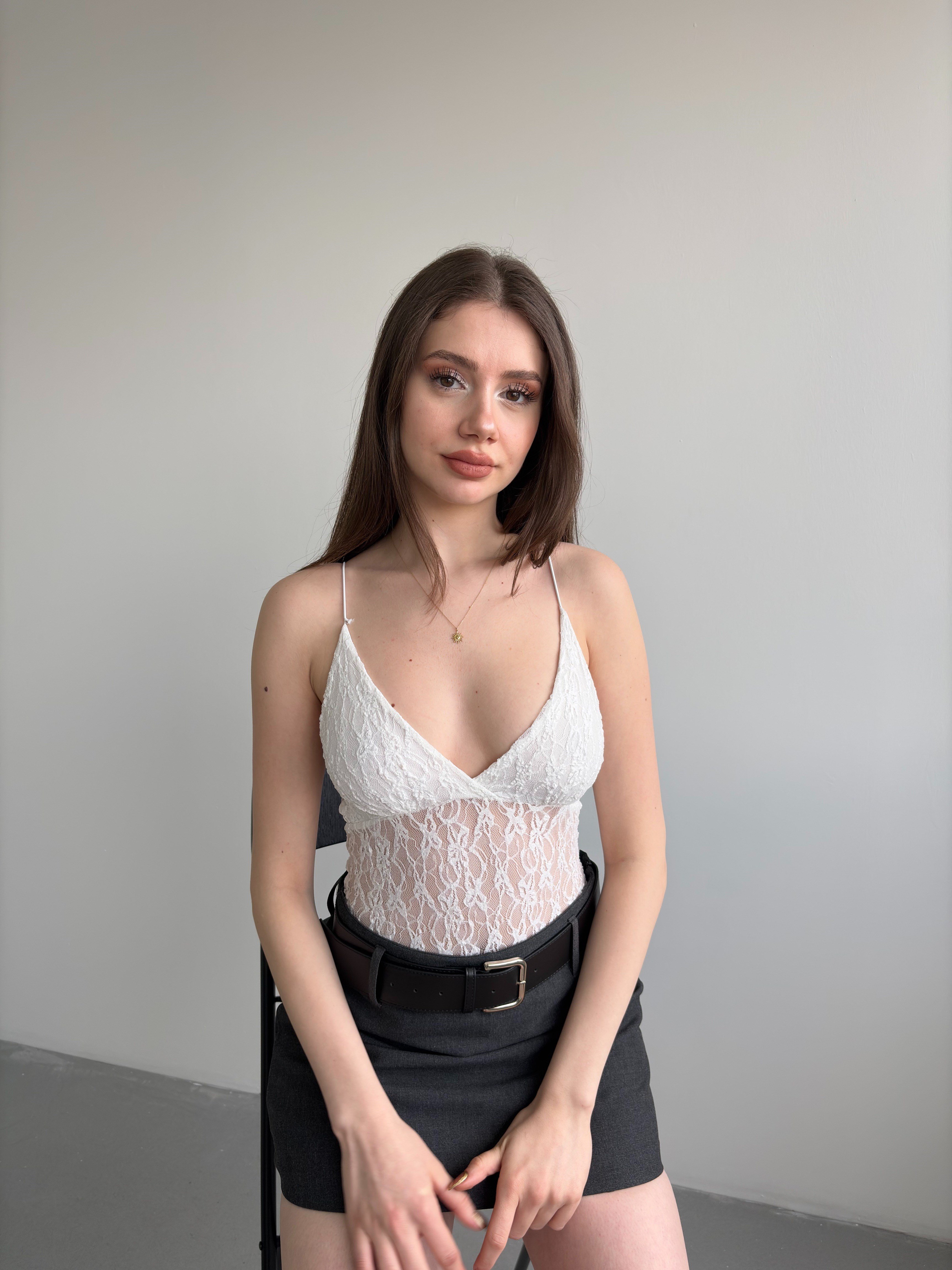 Dantel Askılı Bodysuit