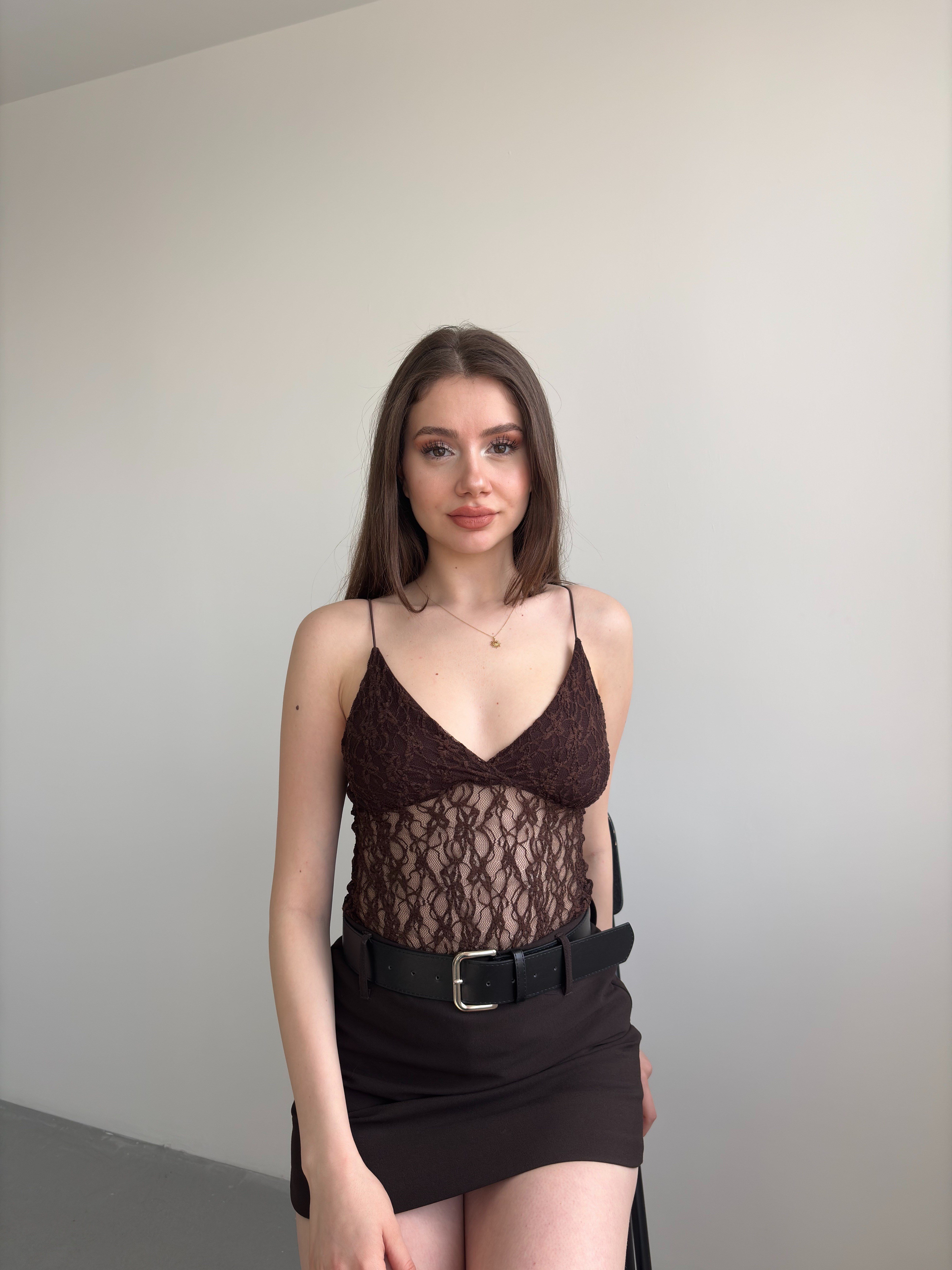 Dantel Askılı Bodysuit