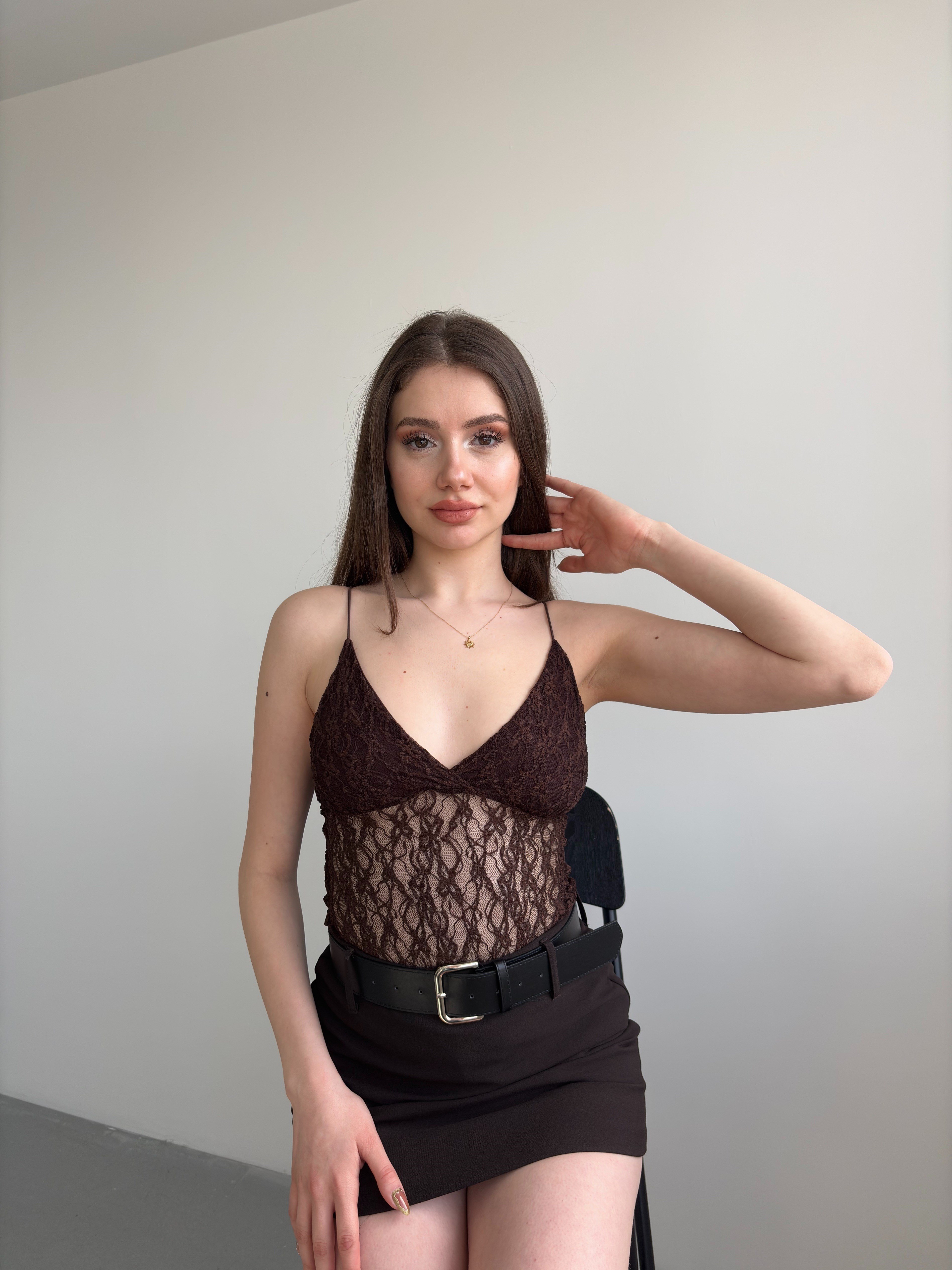 Dantel Askılı Bodysuit