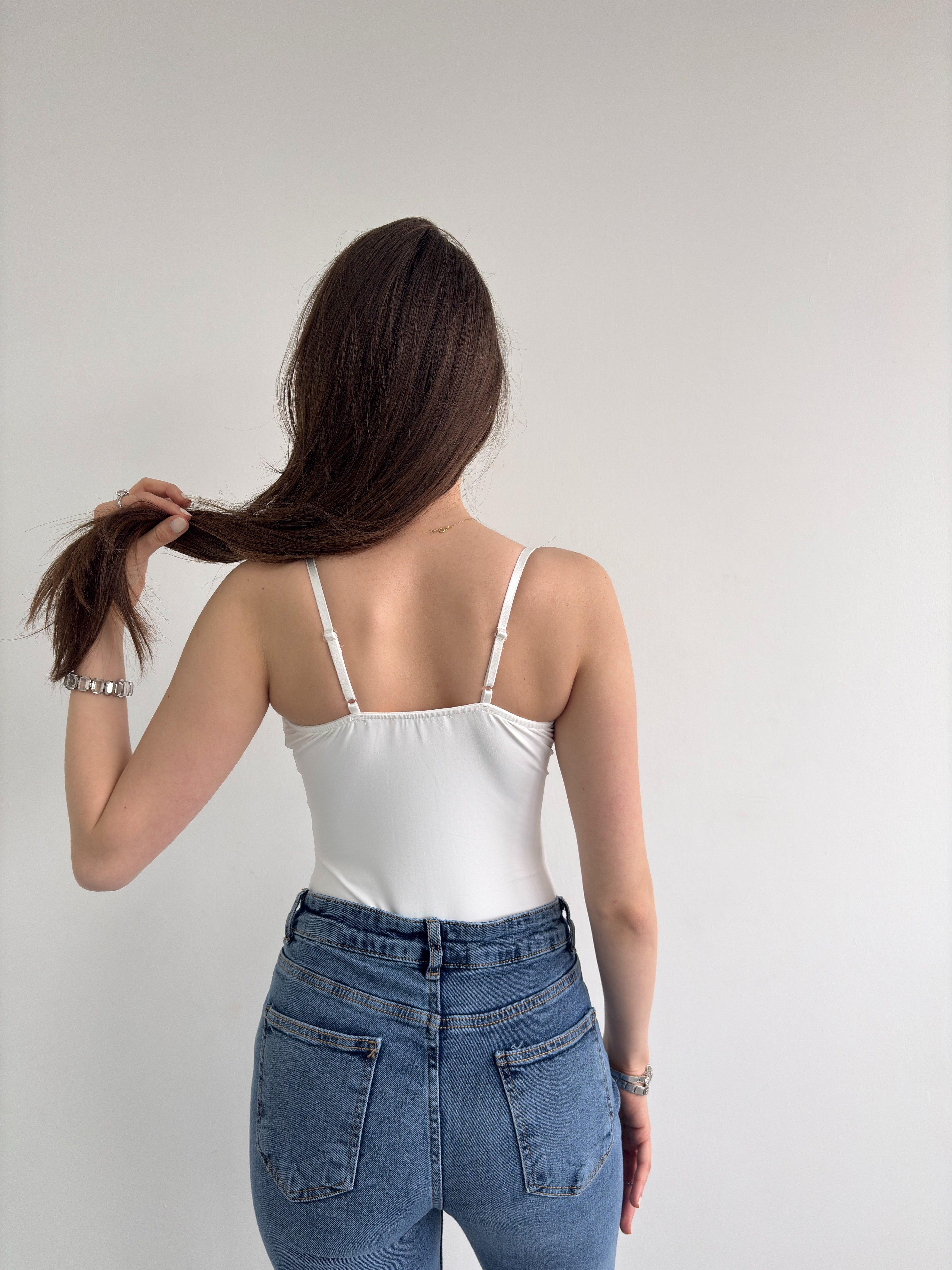 Dantel Detay Askılı Bodysuit