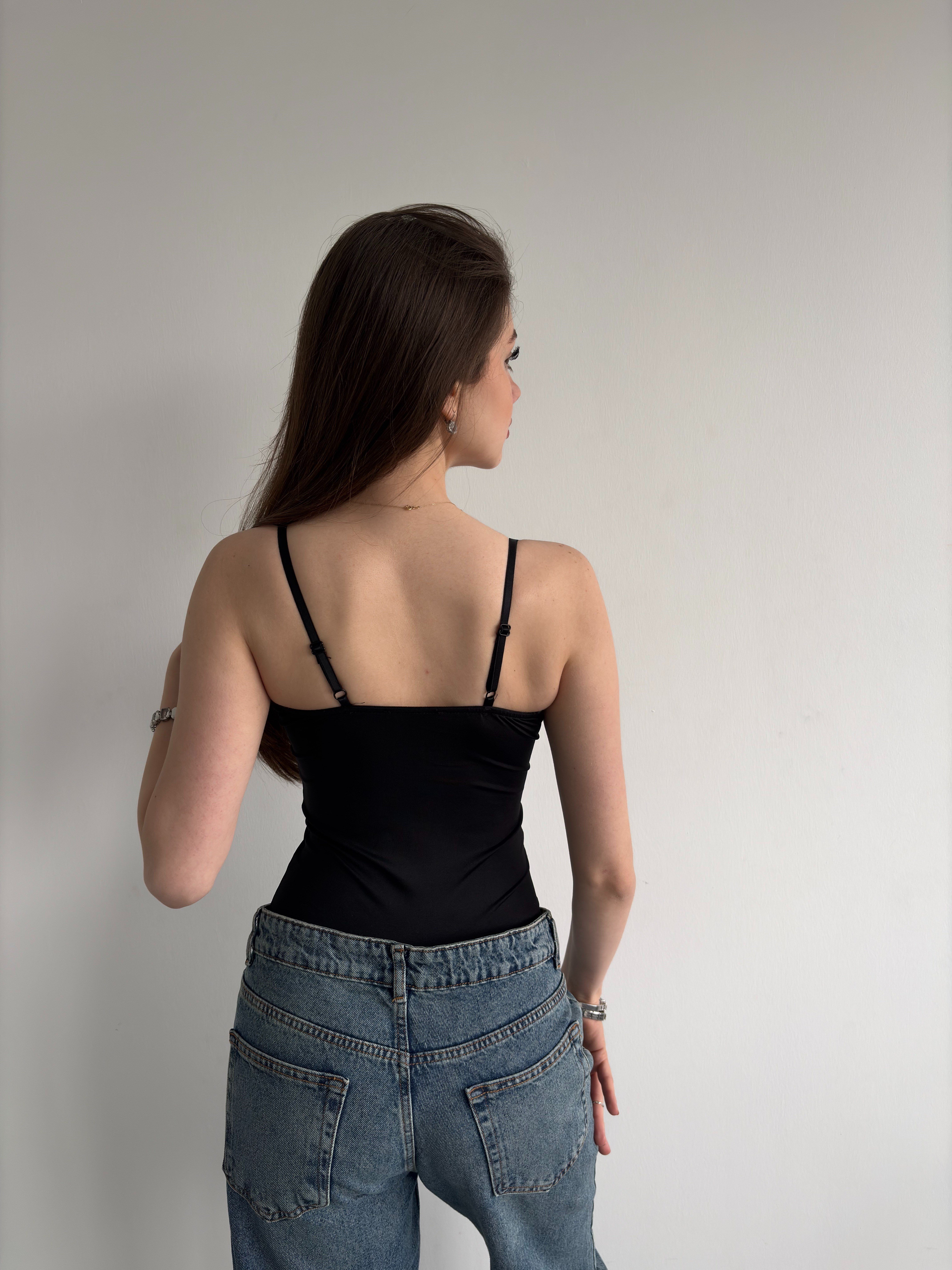 Dantel Detay Askılı Bodysuit