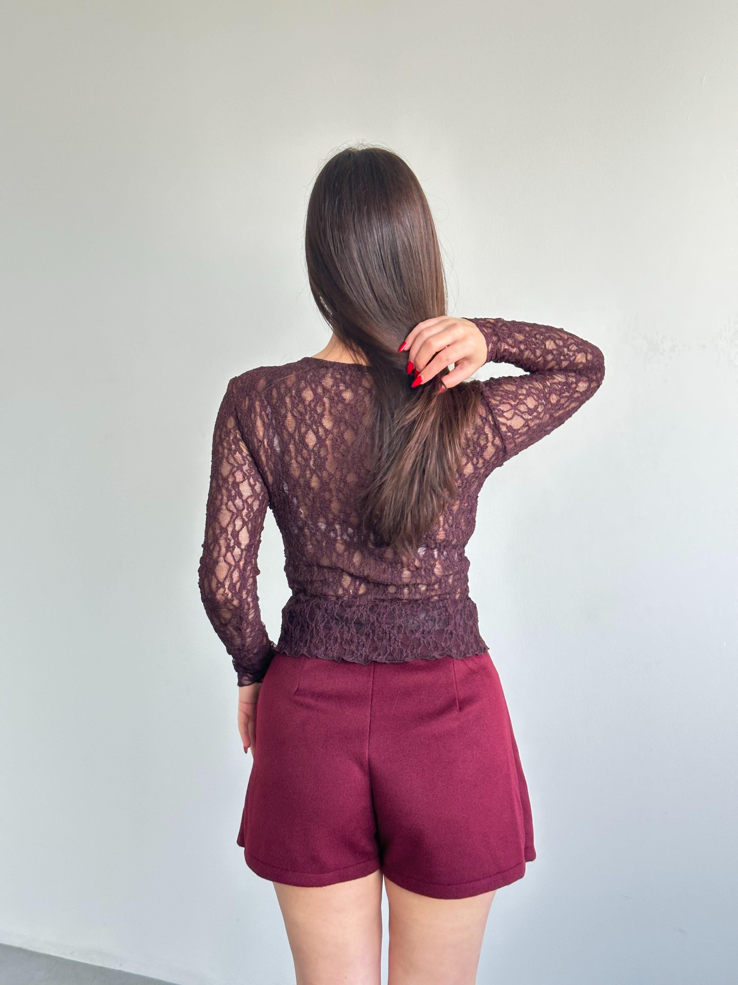 Dantel Düğmeli Bluz