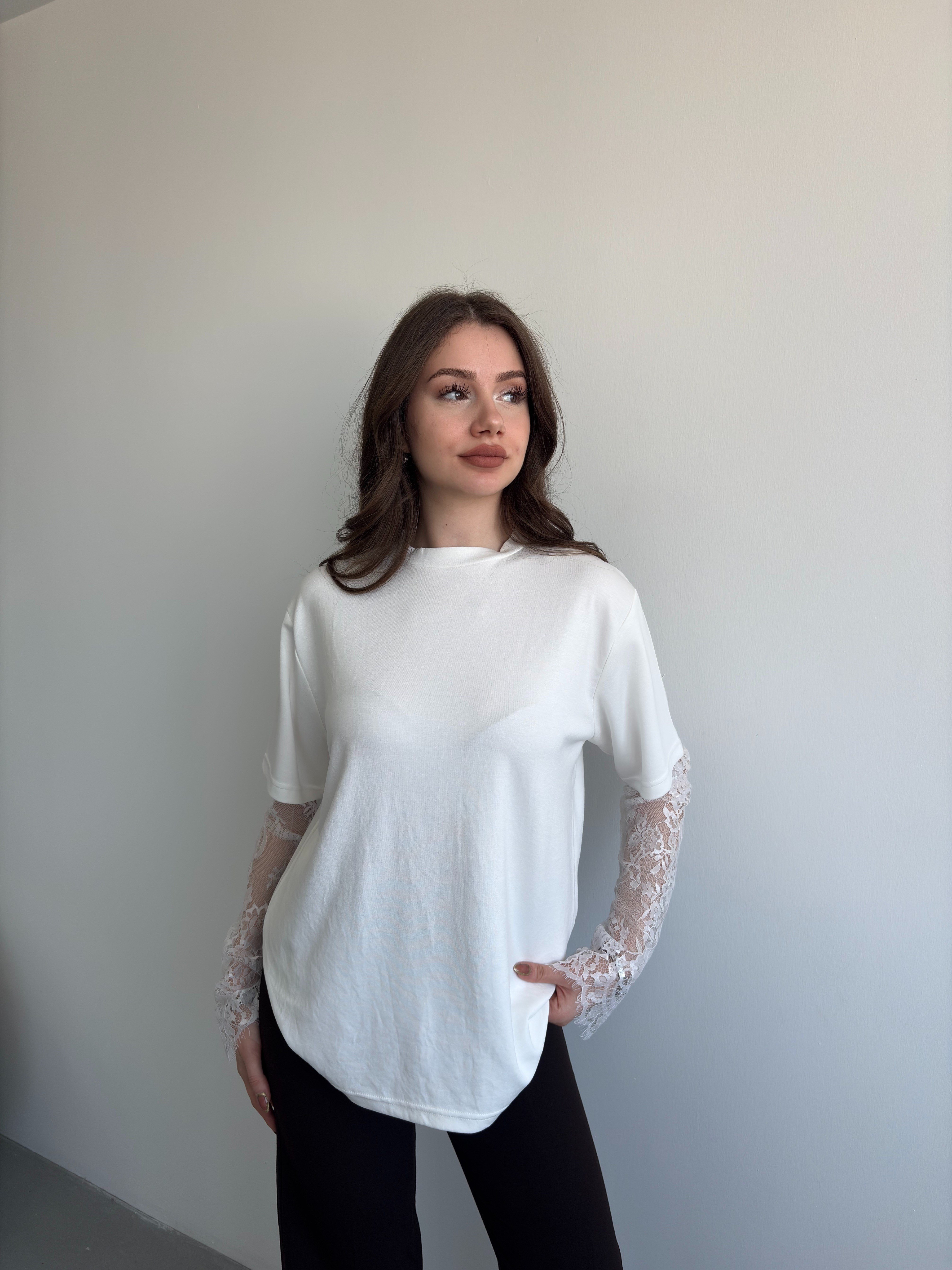 Dantel Kol Basic Tshirt