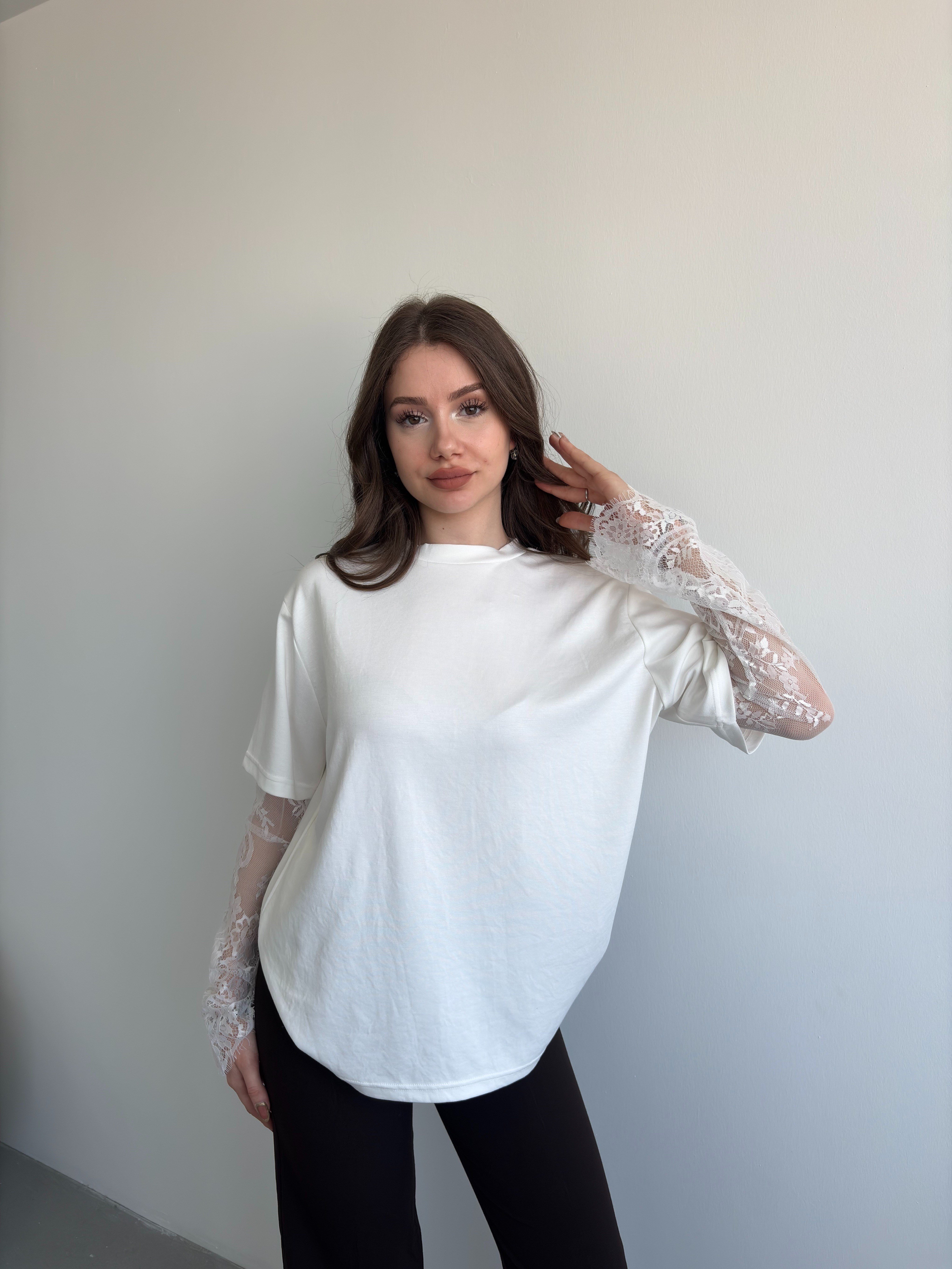 Dantel Kol Basic Tshirt