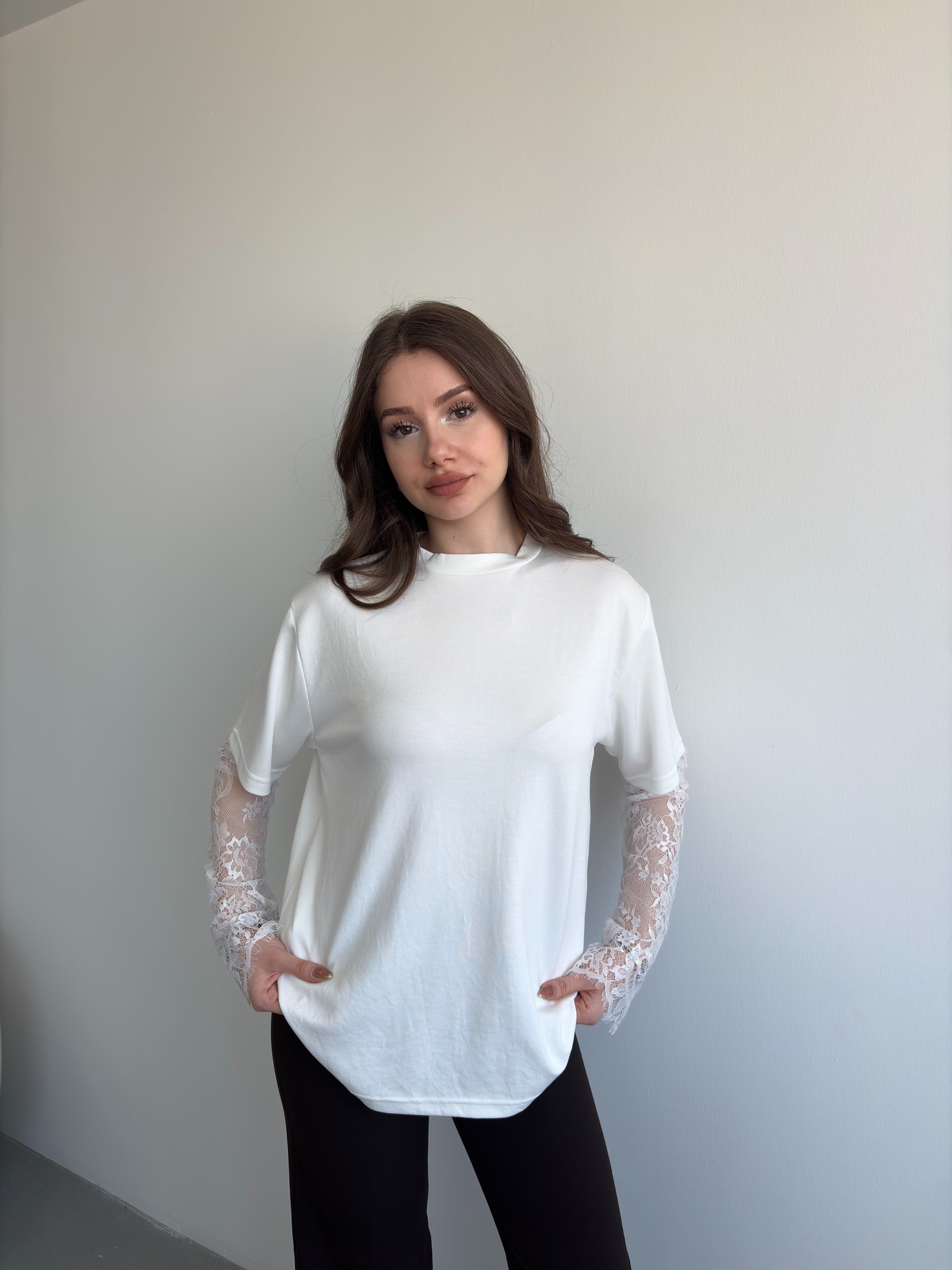 Dantel Kol Basic Tshirt