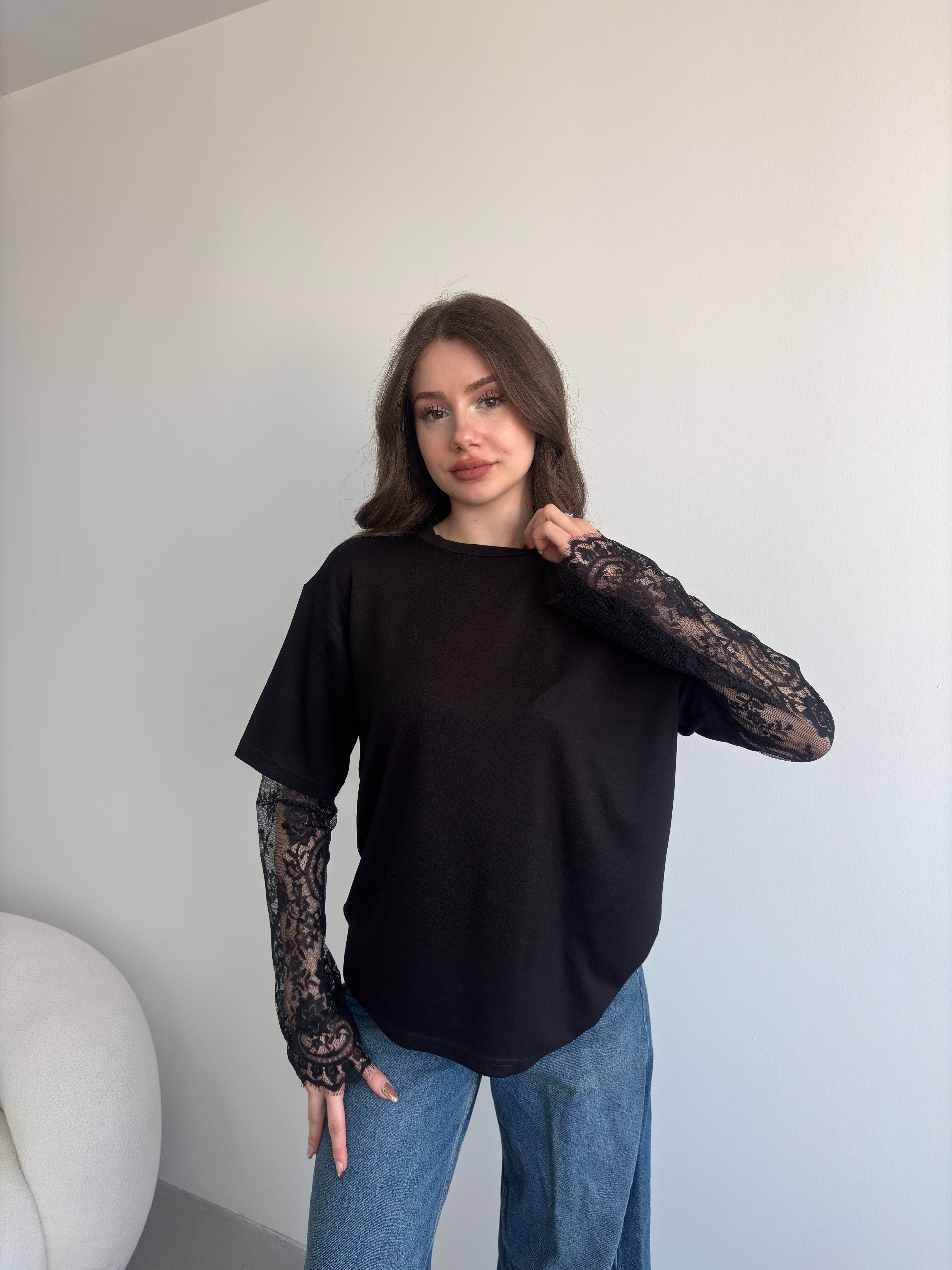 Dantel Kol Basic Tshirt