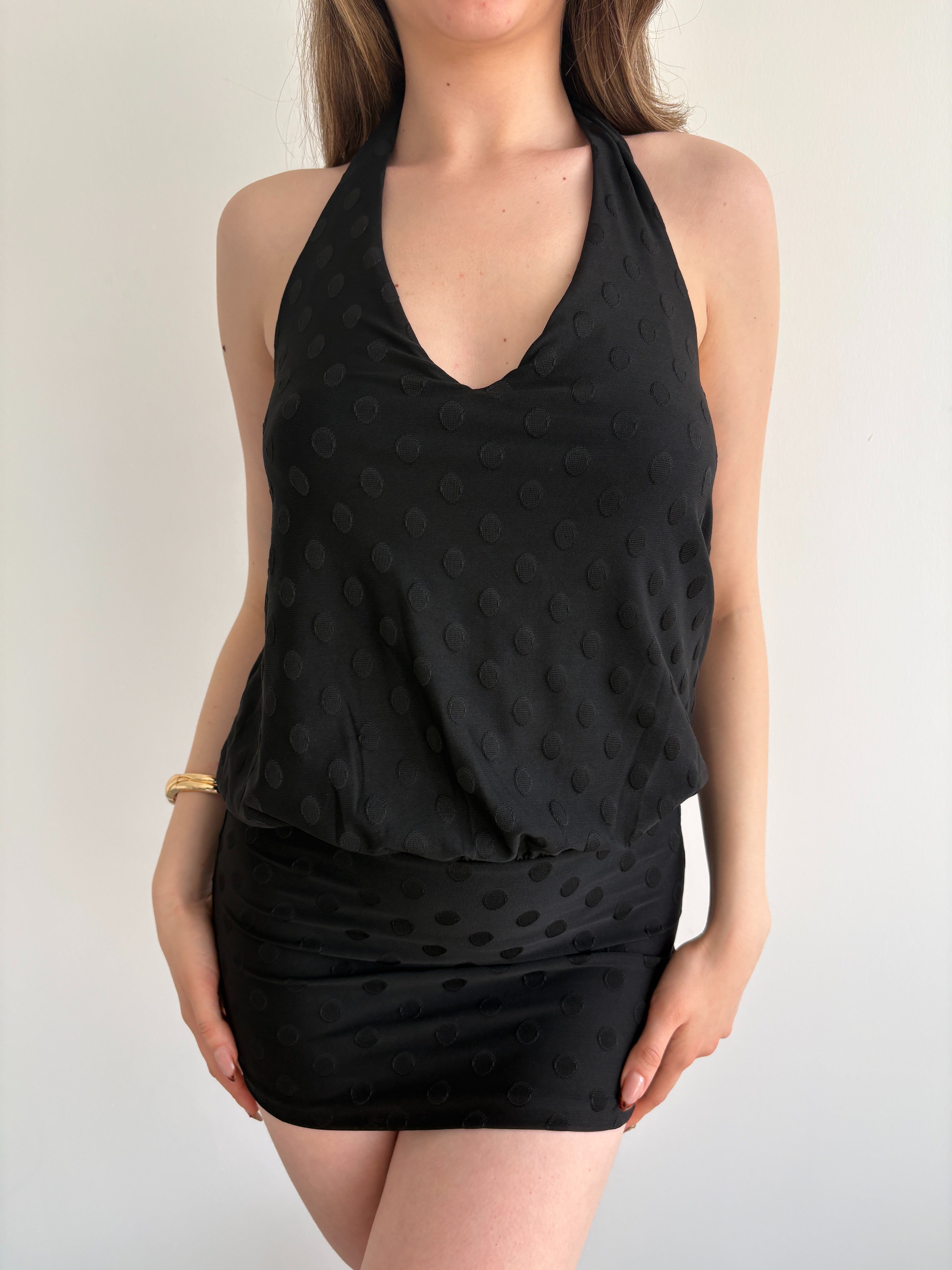 Desenli Halter Elbise