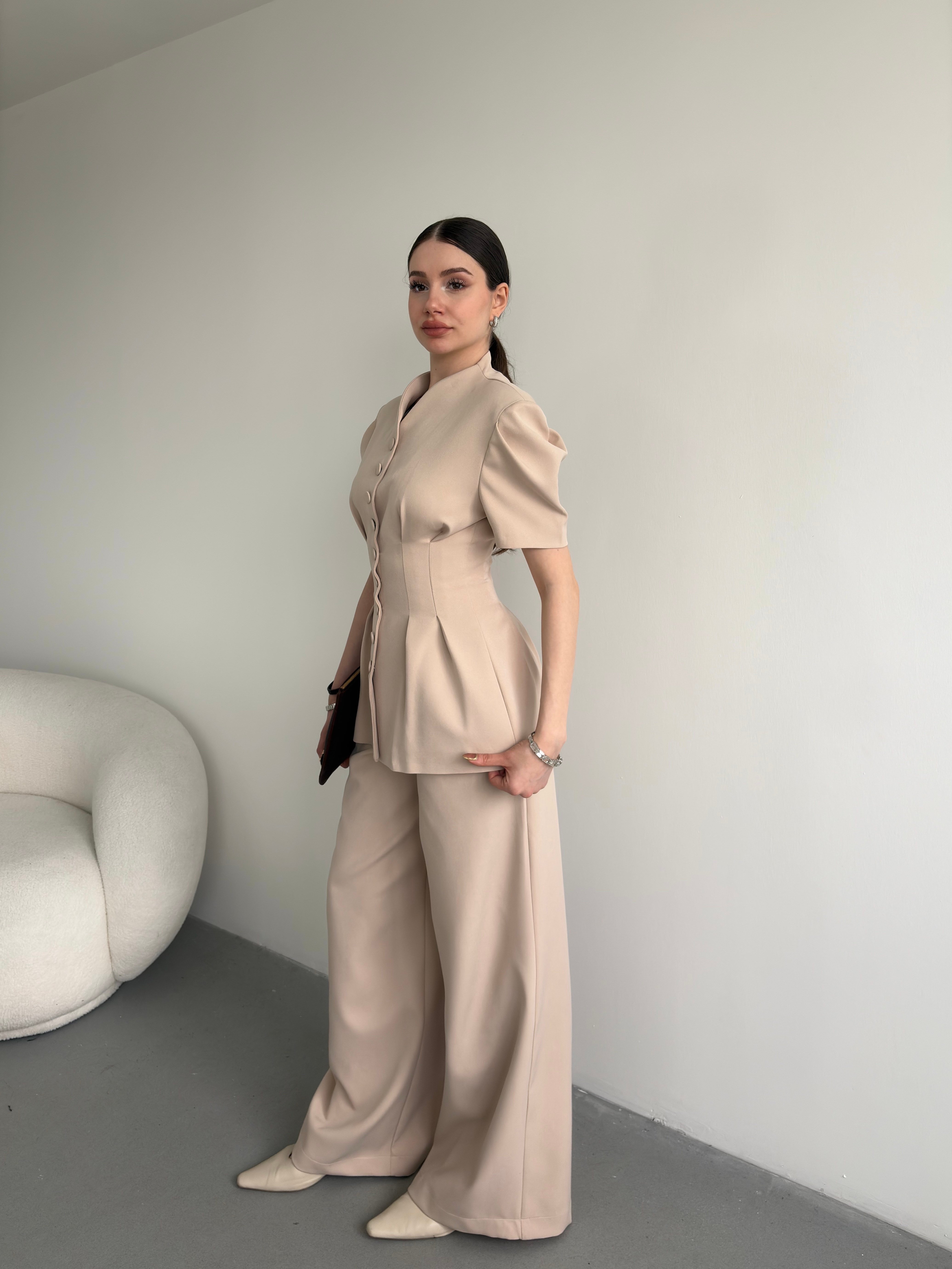 Düğmeli Büzgü Premium Takım