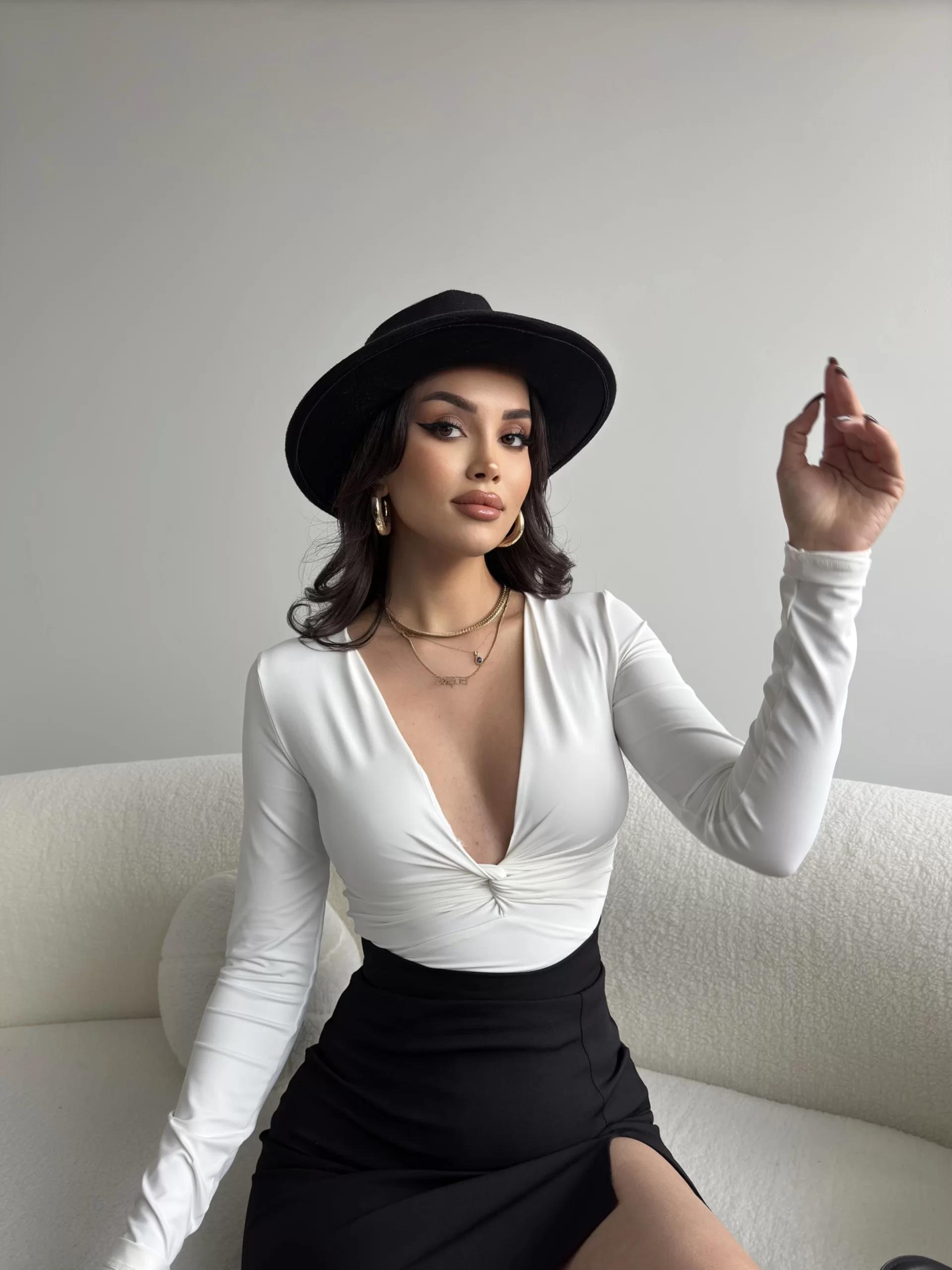 Düğüm Detay Poliamid Bodysuit