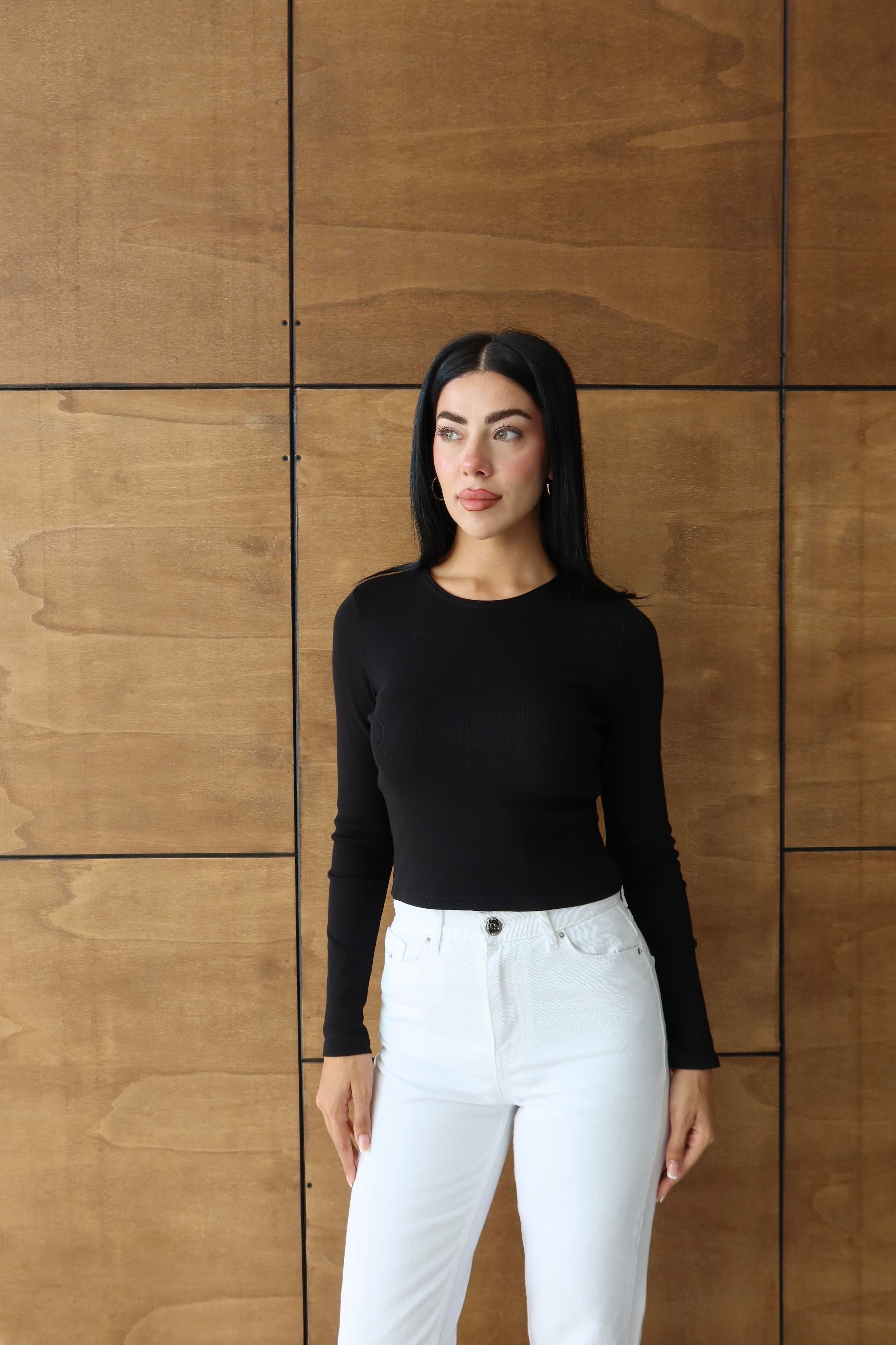 Fitilli Basic Crop Siyah