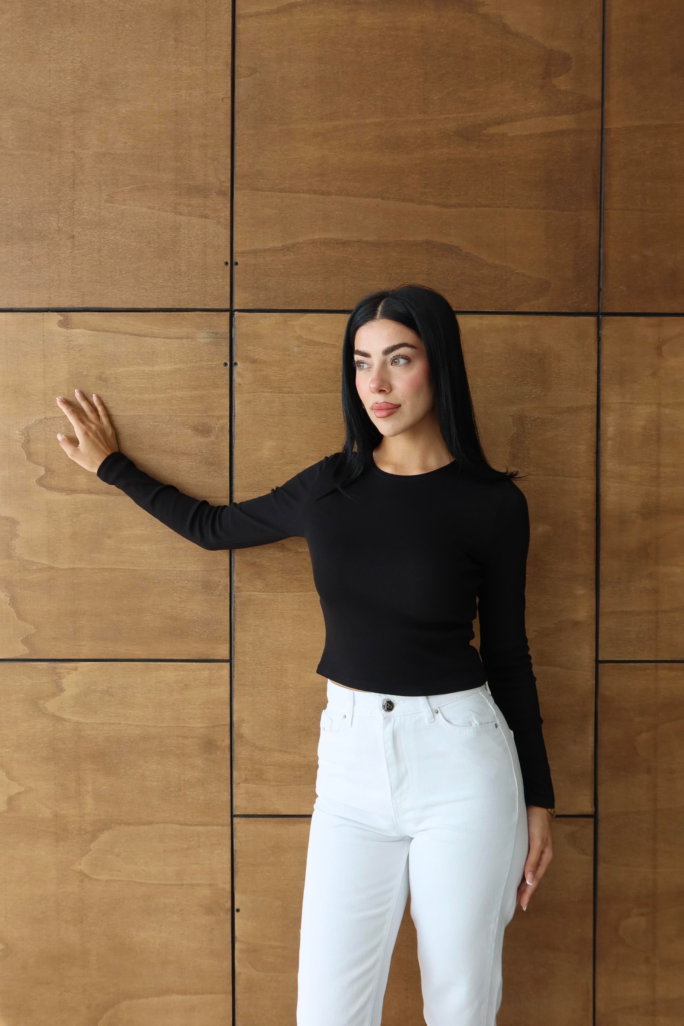 Fitilli Basic Crop Siyah