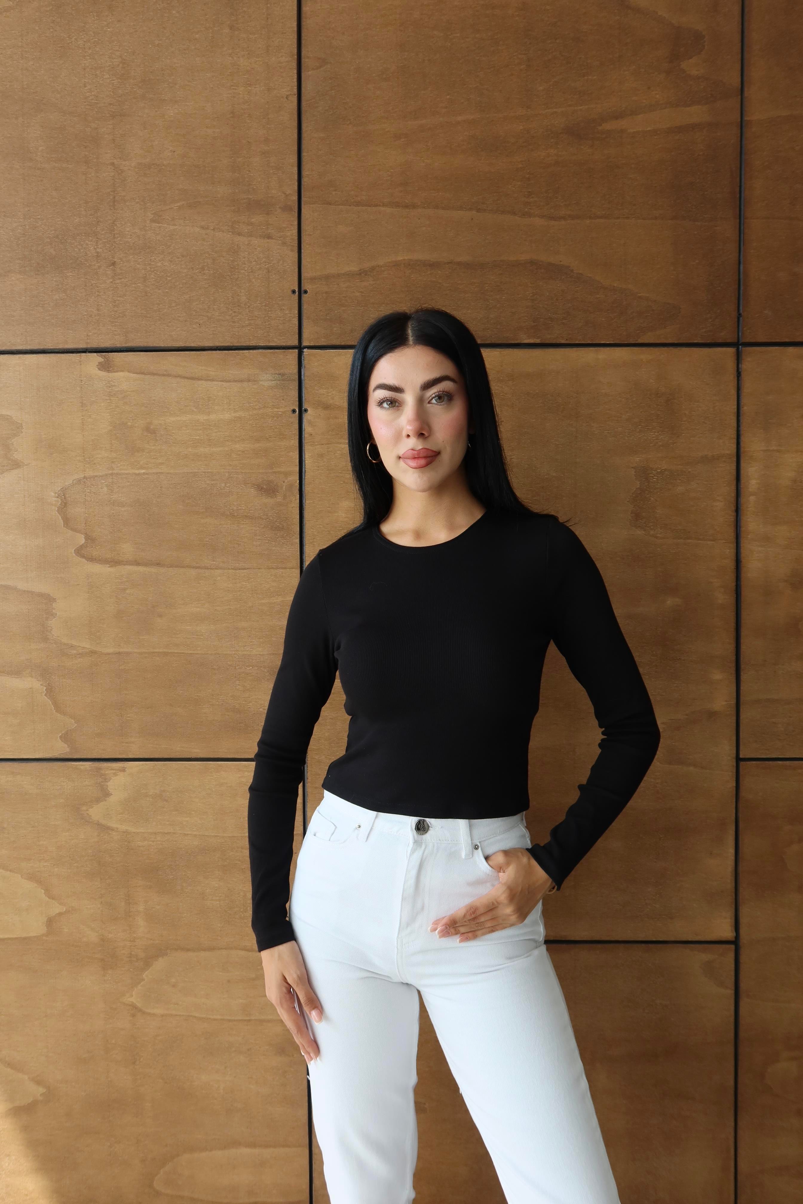 Fitilli Basic Crop Siyah
