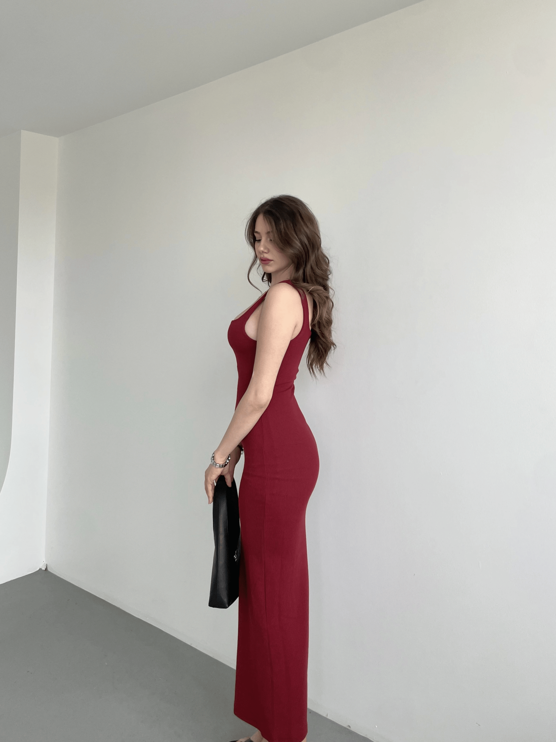 Fitilli Kumaş Askılı Elbise