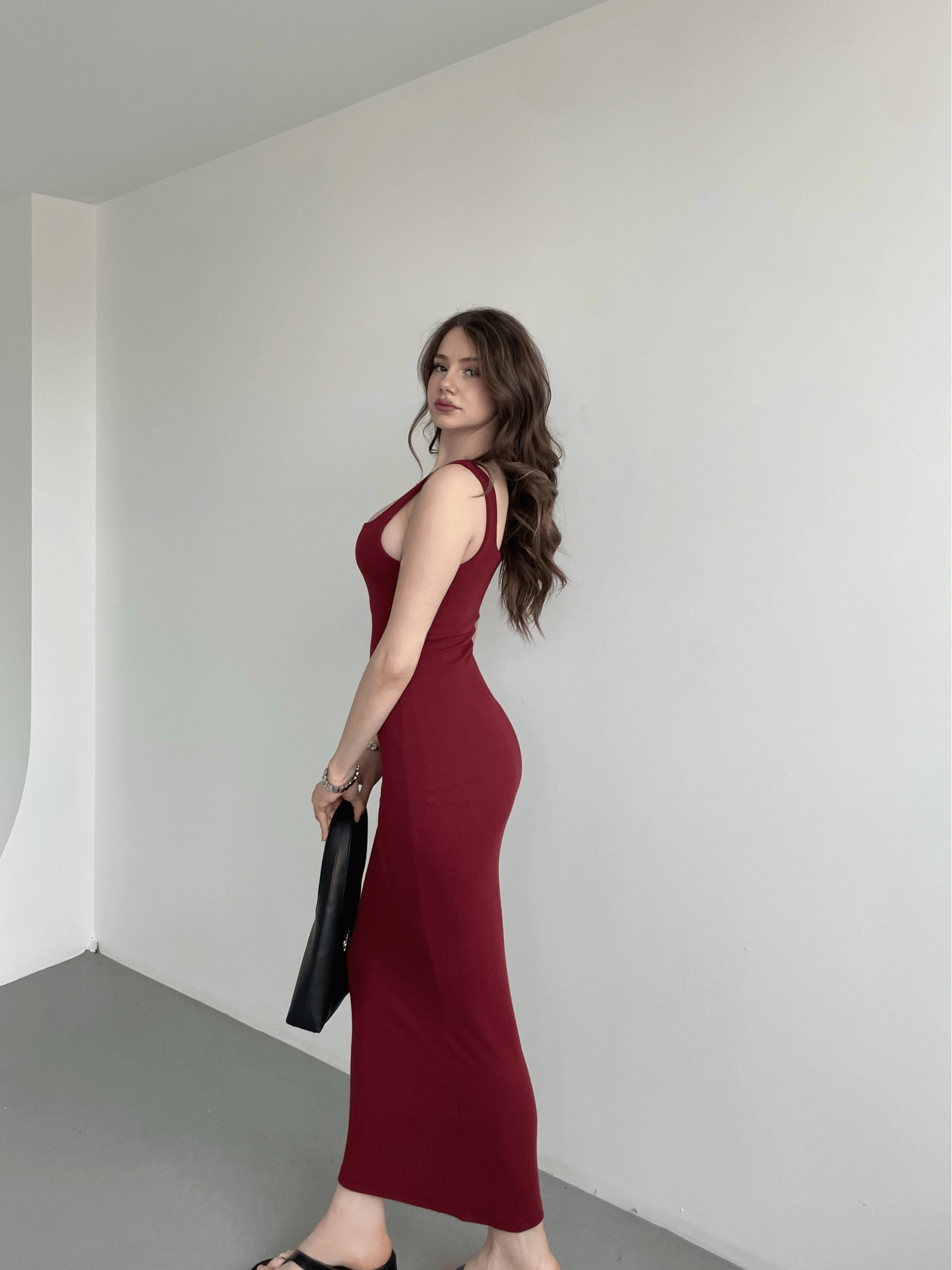 Fitilli Kumaş Askılı Elbise