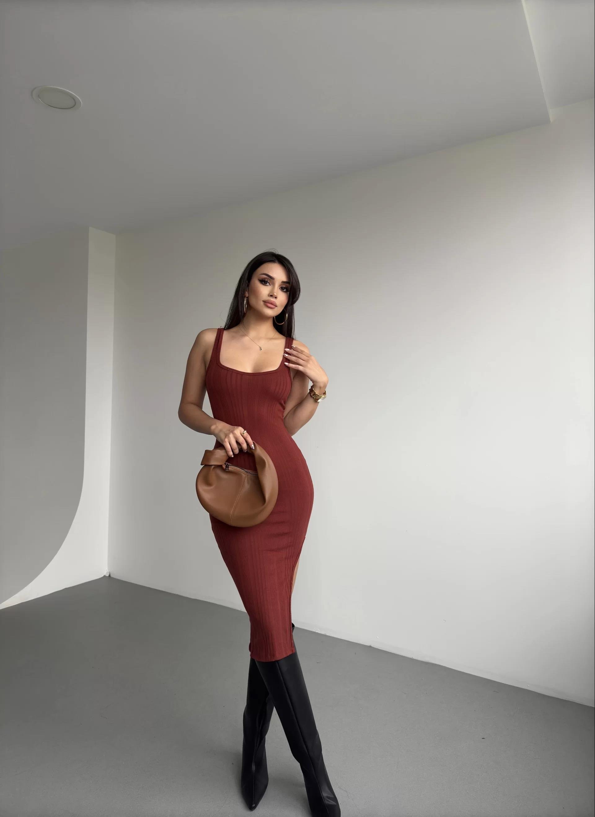 Fitilli Kumaş Askılı Elbise