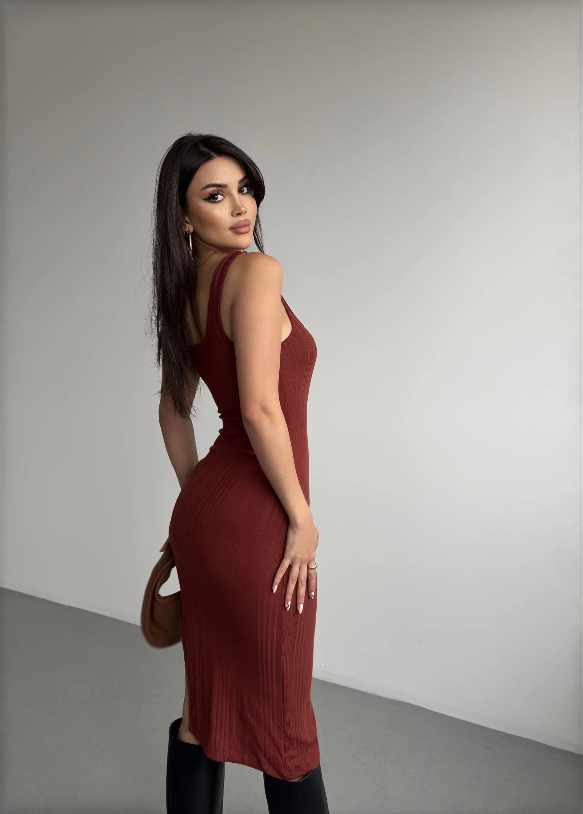 Fitilli Kumaş Askılı Elbise