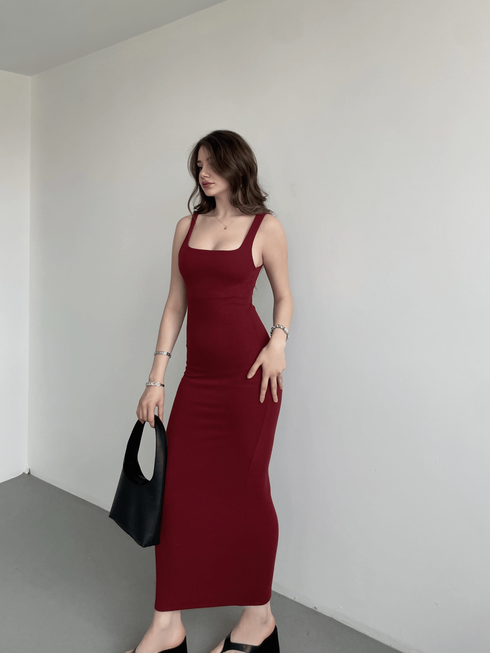 Fitilli Kumaş Askılı Elbise