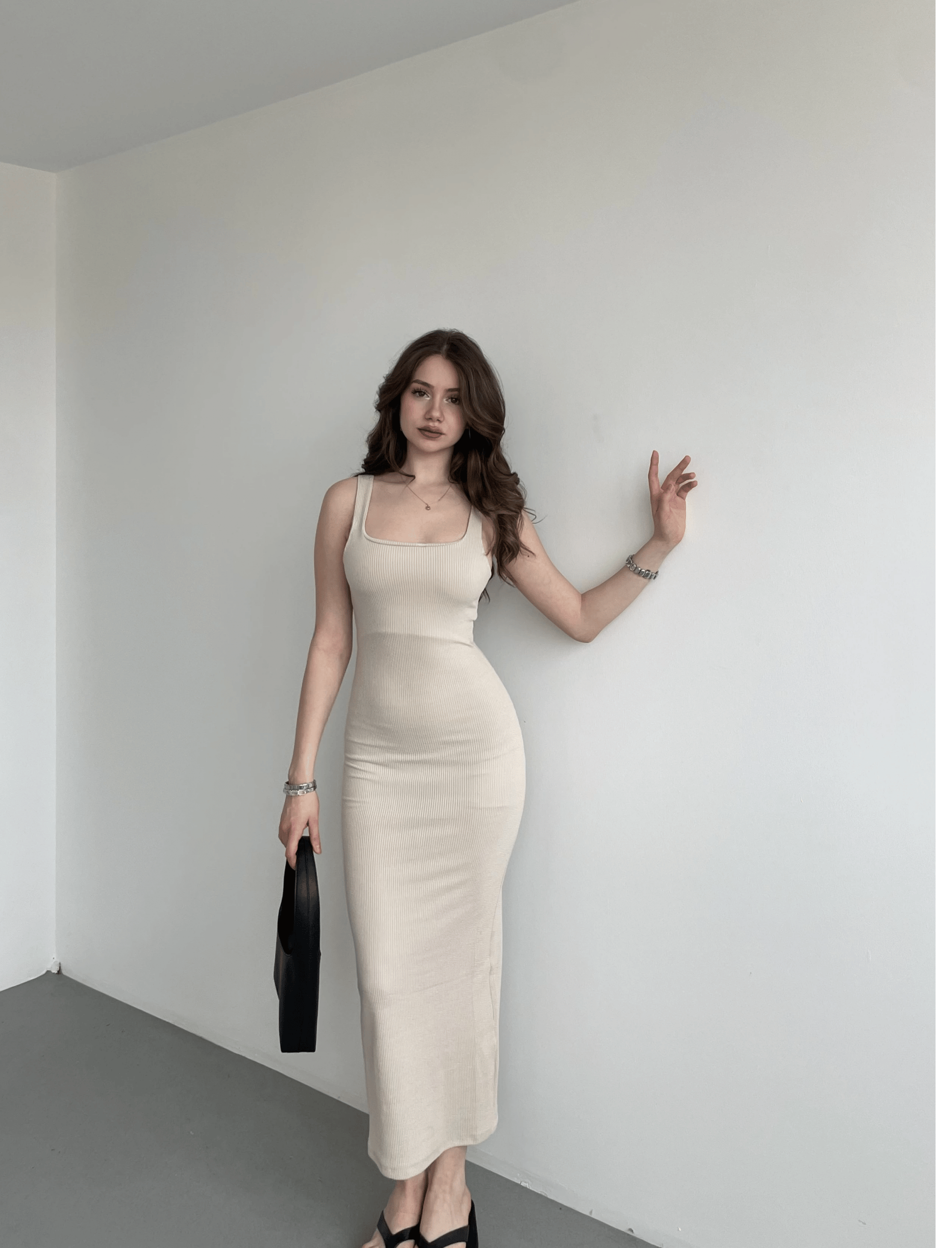 Fitilli Kumaş Askılı Elbise
