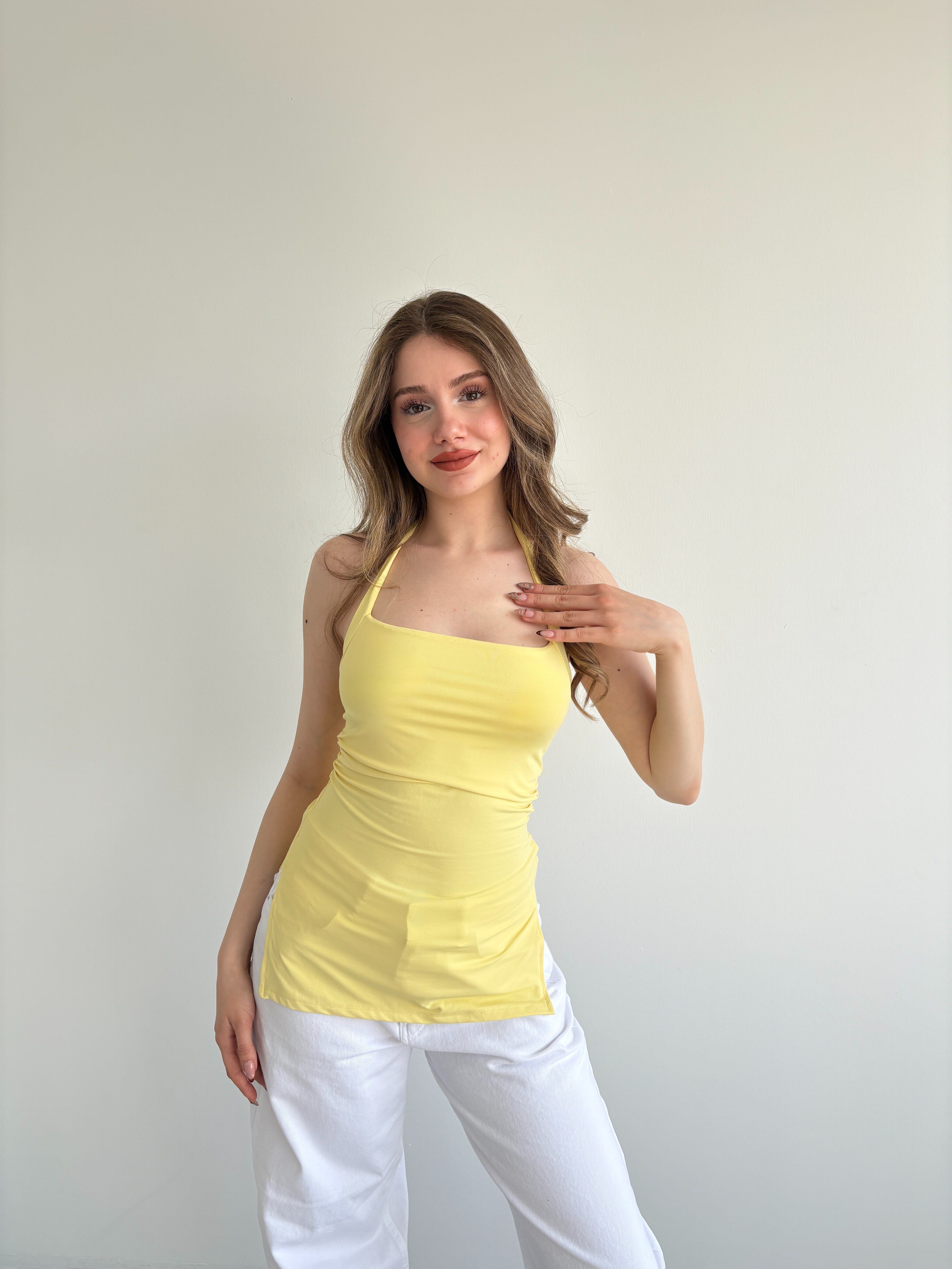 Halter Bel Büzgü oliamid Crop