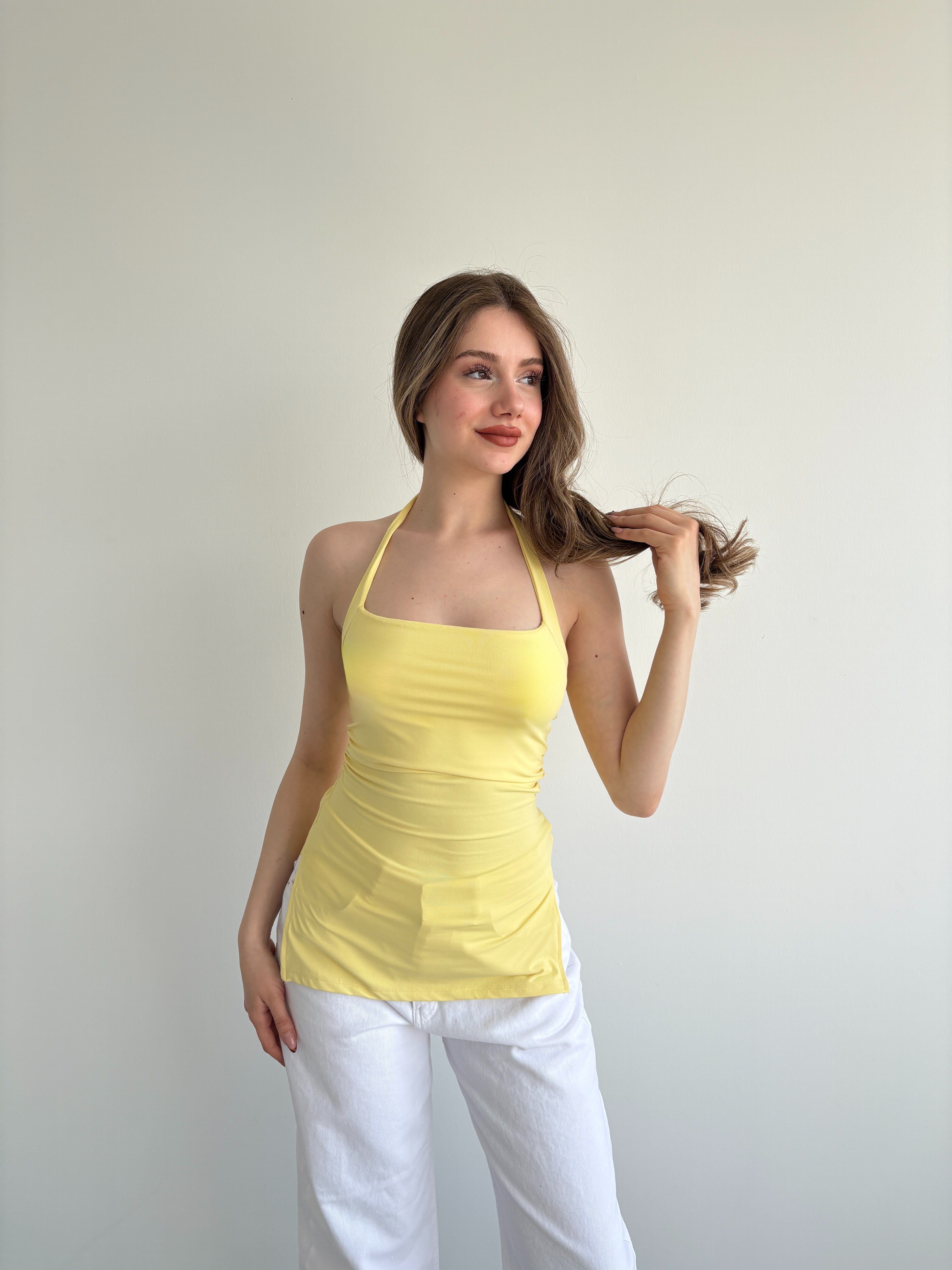 Halter Bel Büzgü oliamid Crop