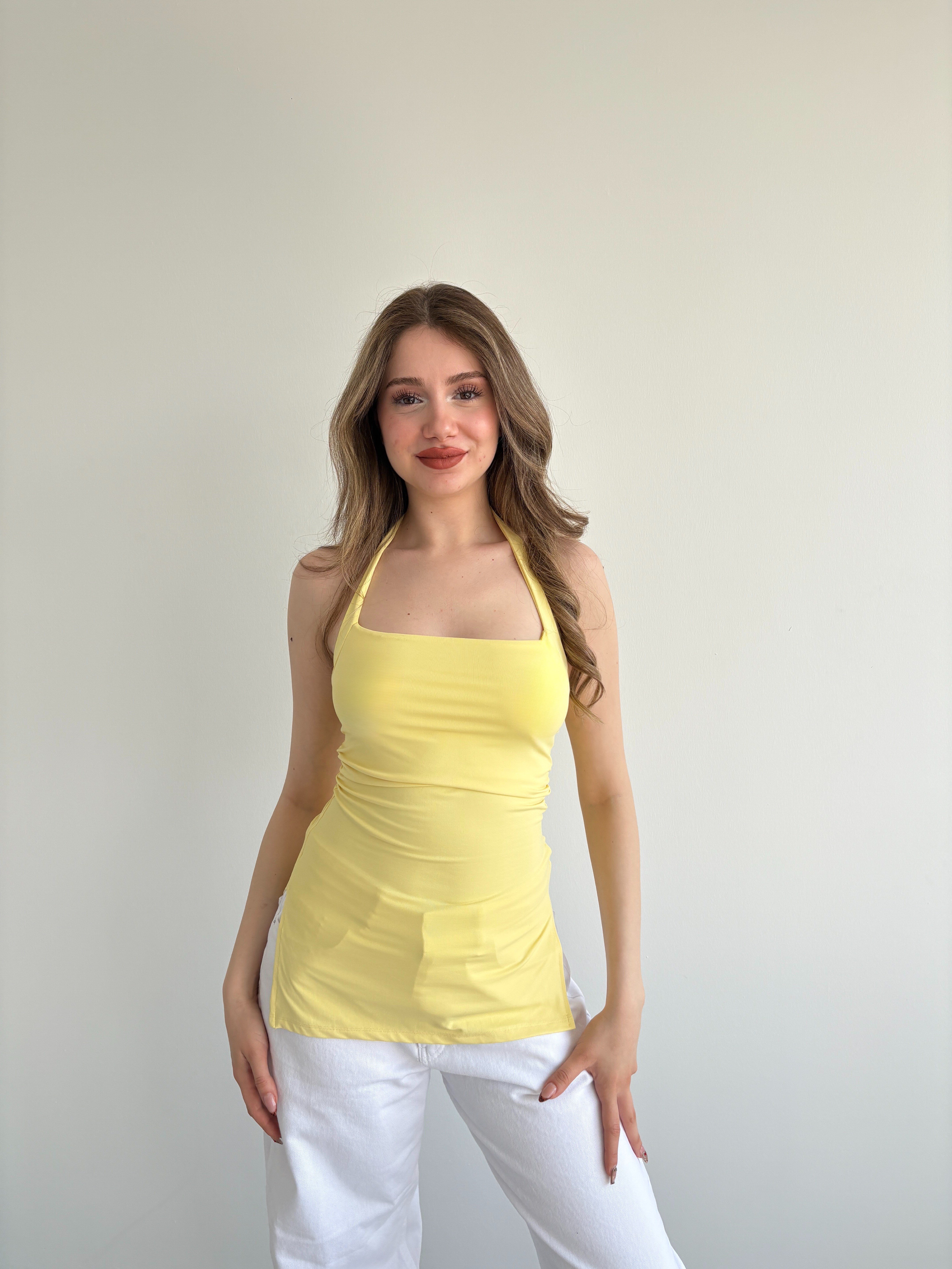 Halter Bel Büzgü oliamid Crop