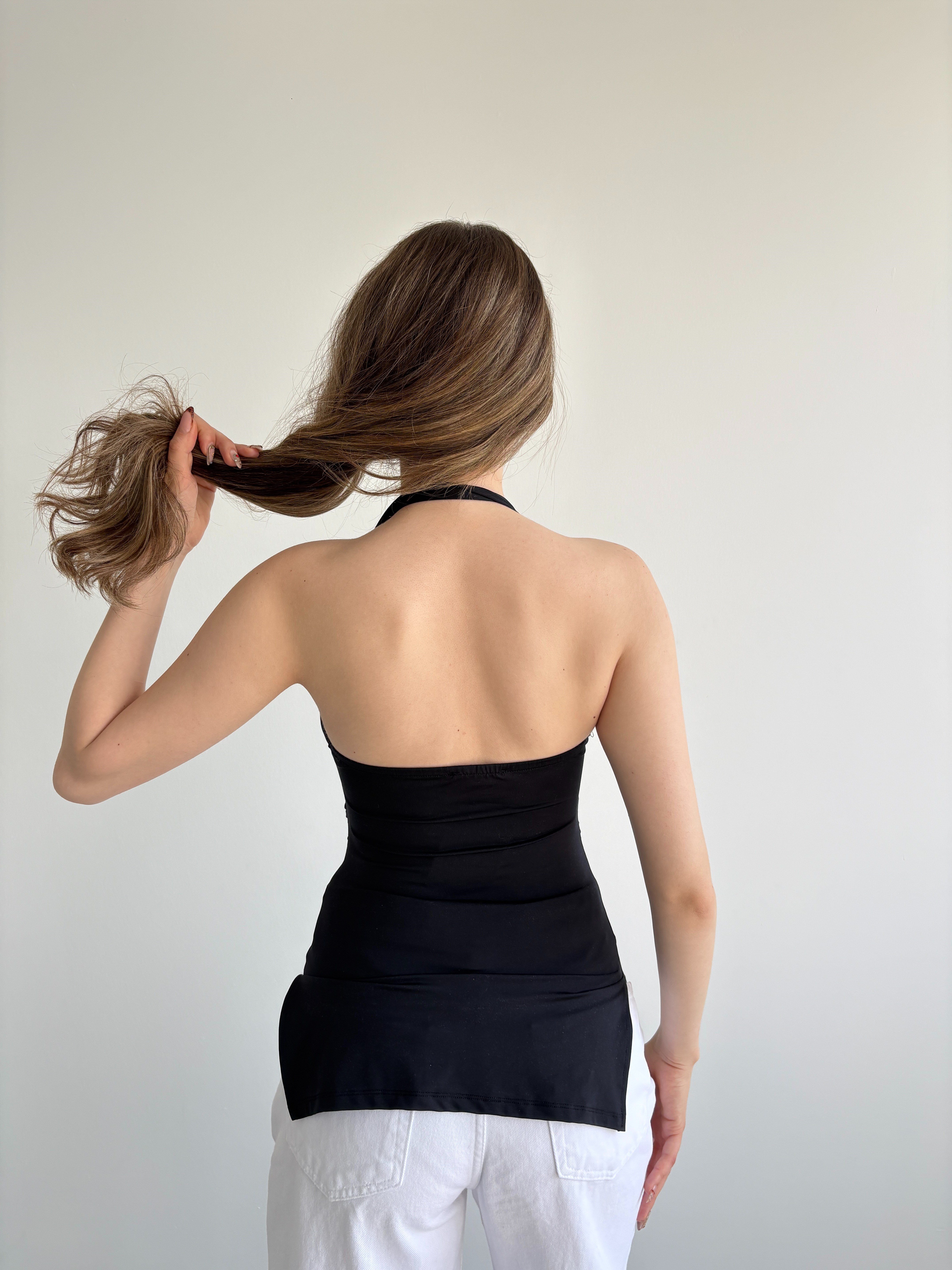 Halter Bel Büzgü oliamid Crop