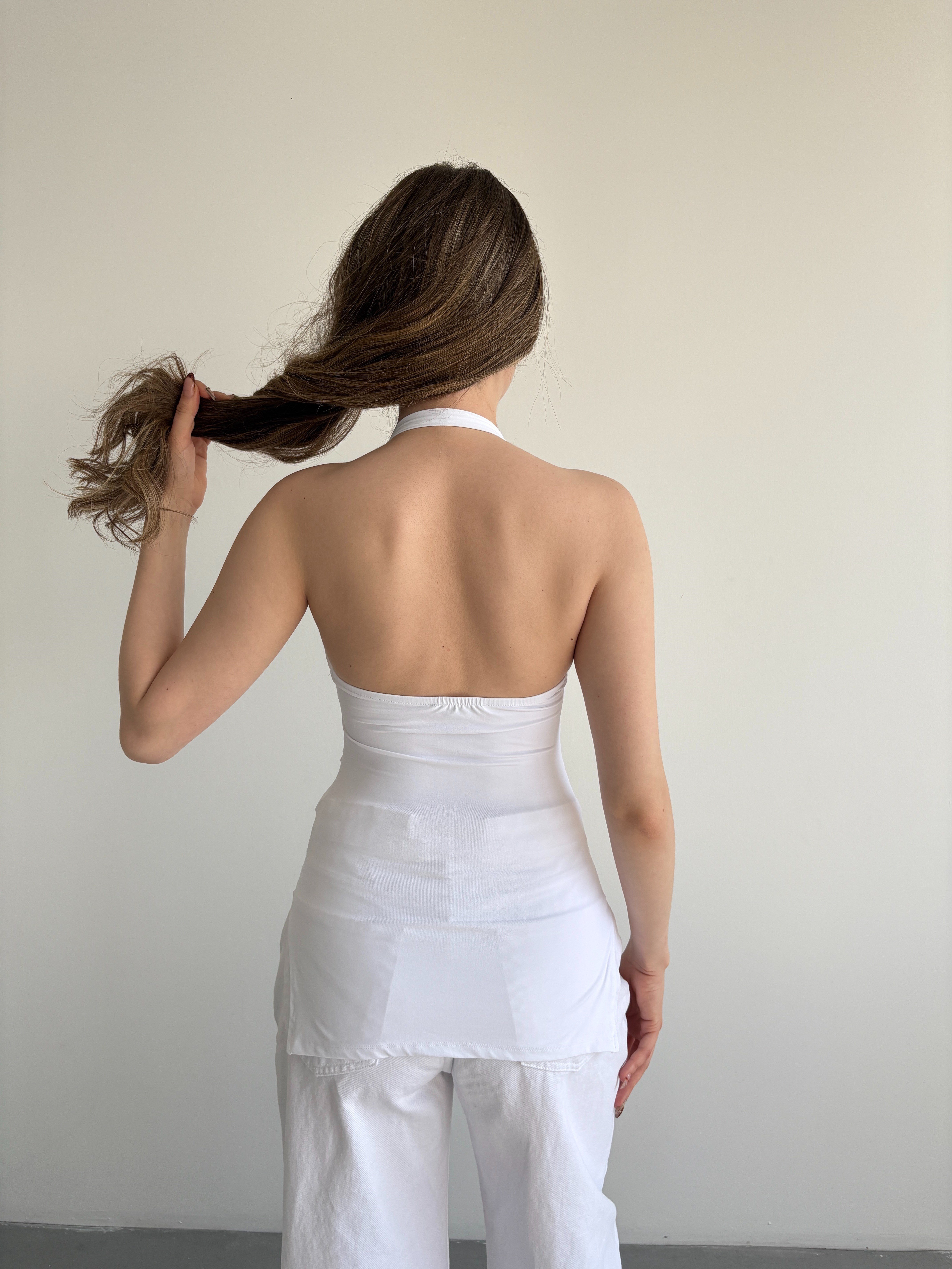 Halter Bel Büzgü oliamid Crop