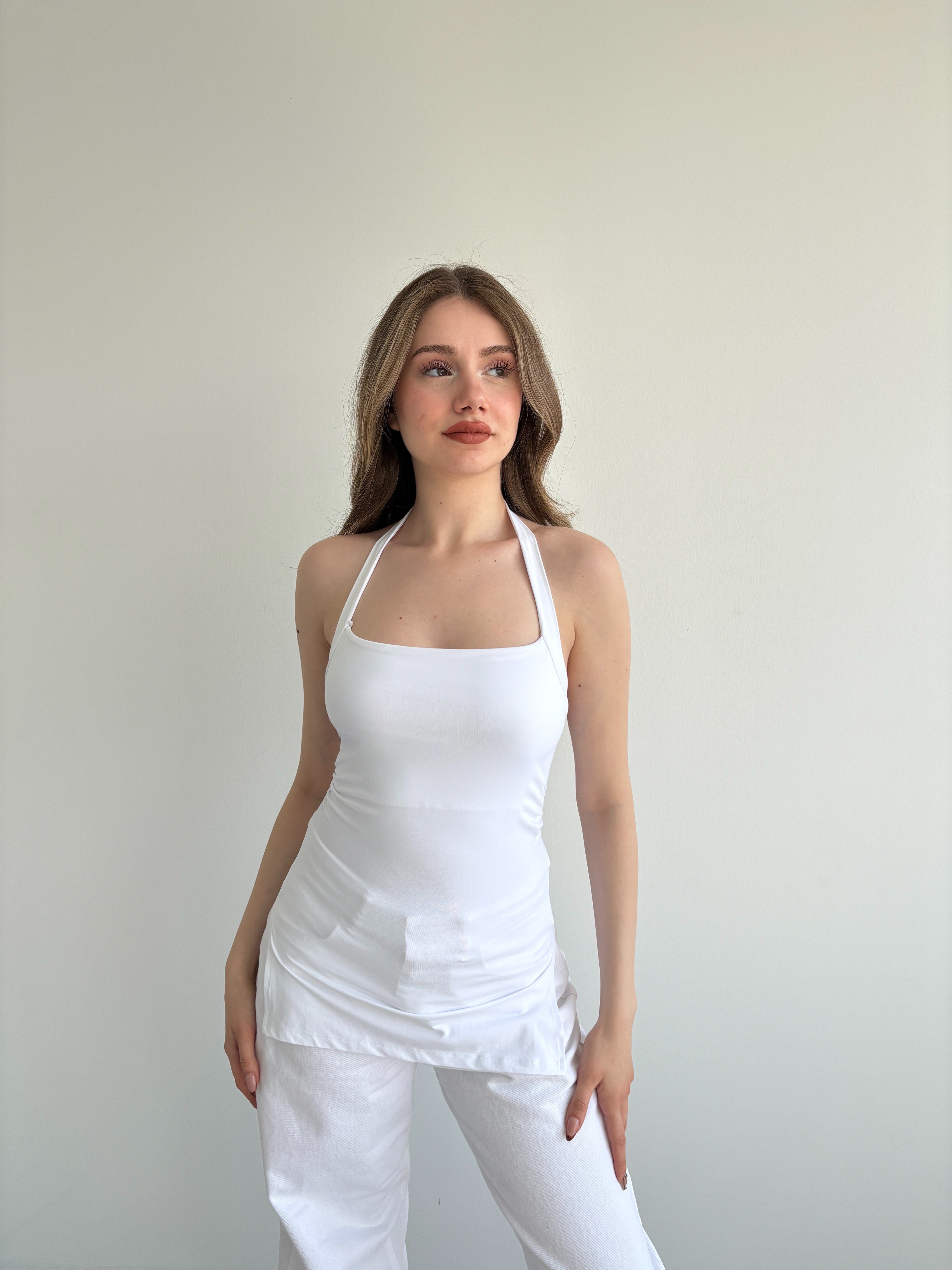 Halter Bel Büzgü oliamid Crop