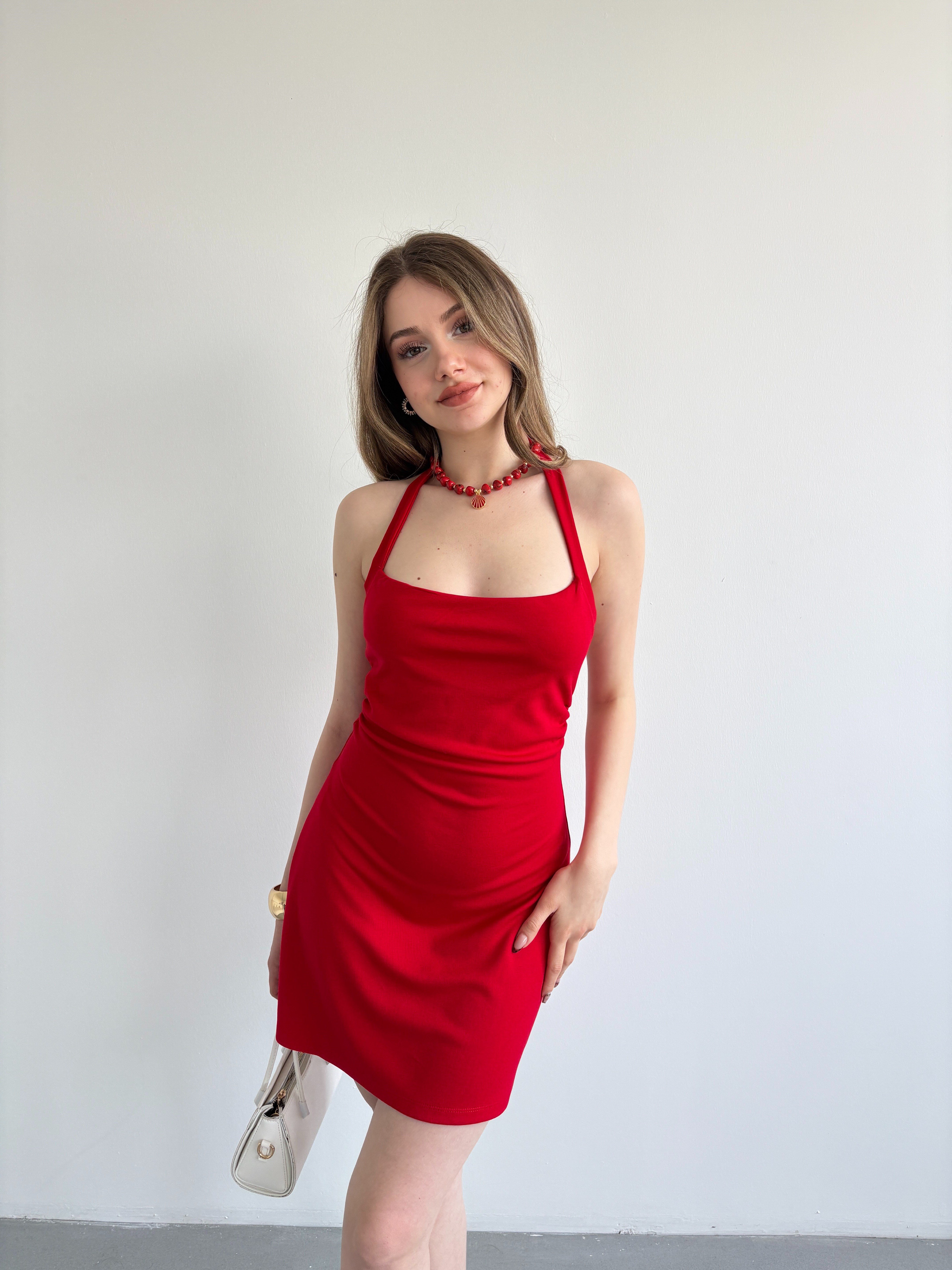 Halter Muadil Mini Elbise