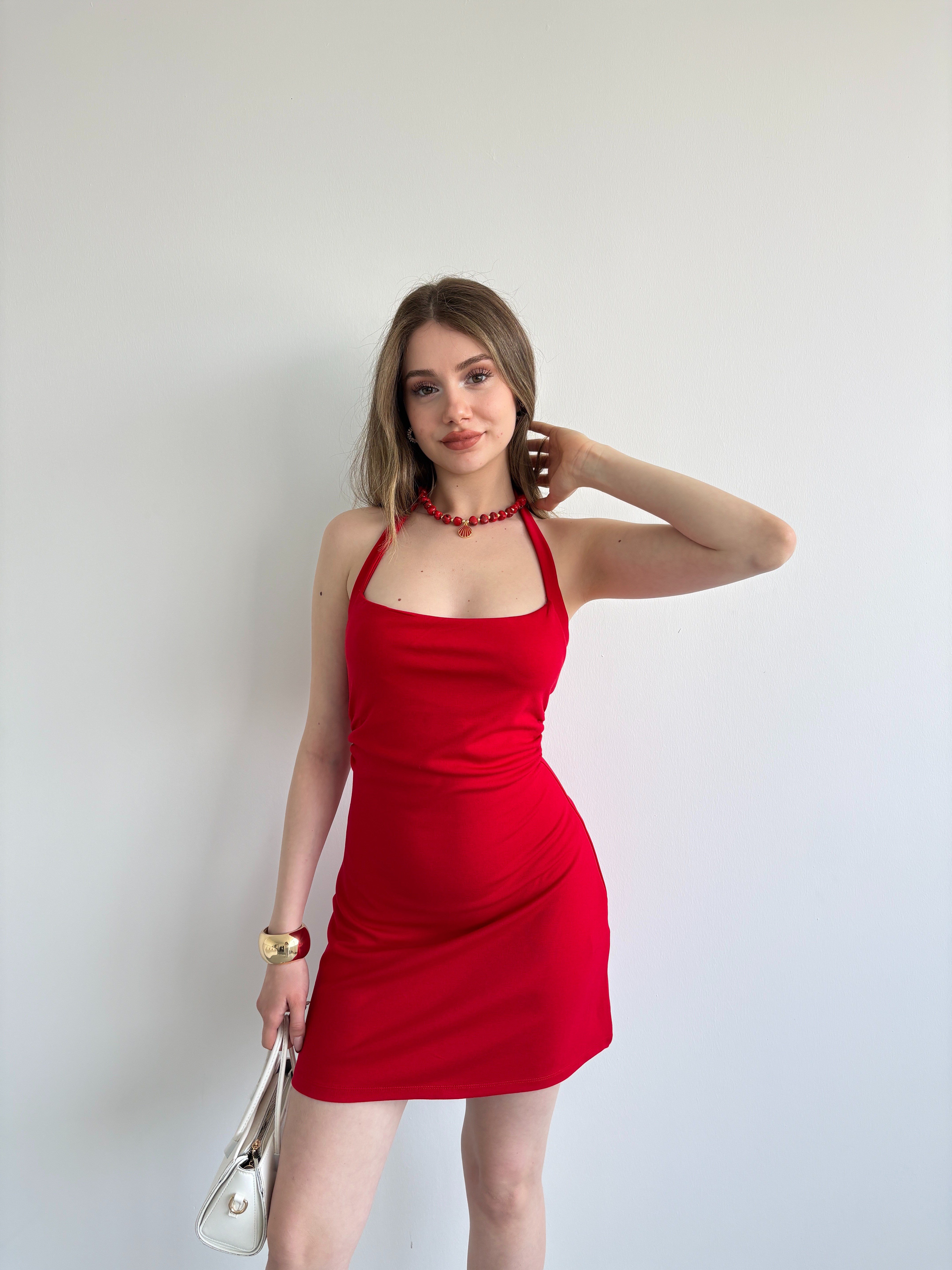 Halter Muadil Mini Elbise