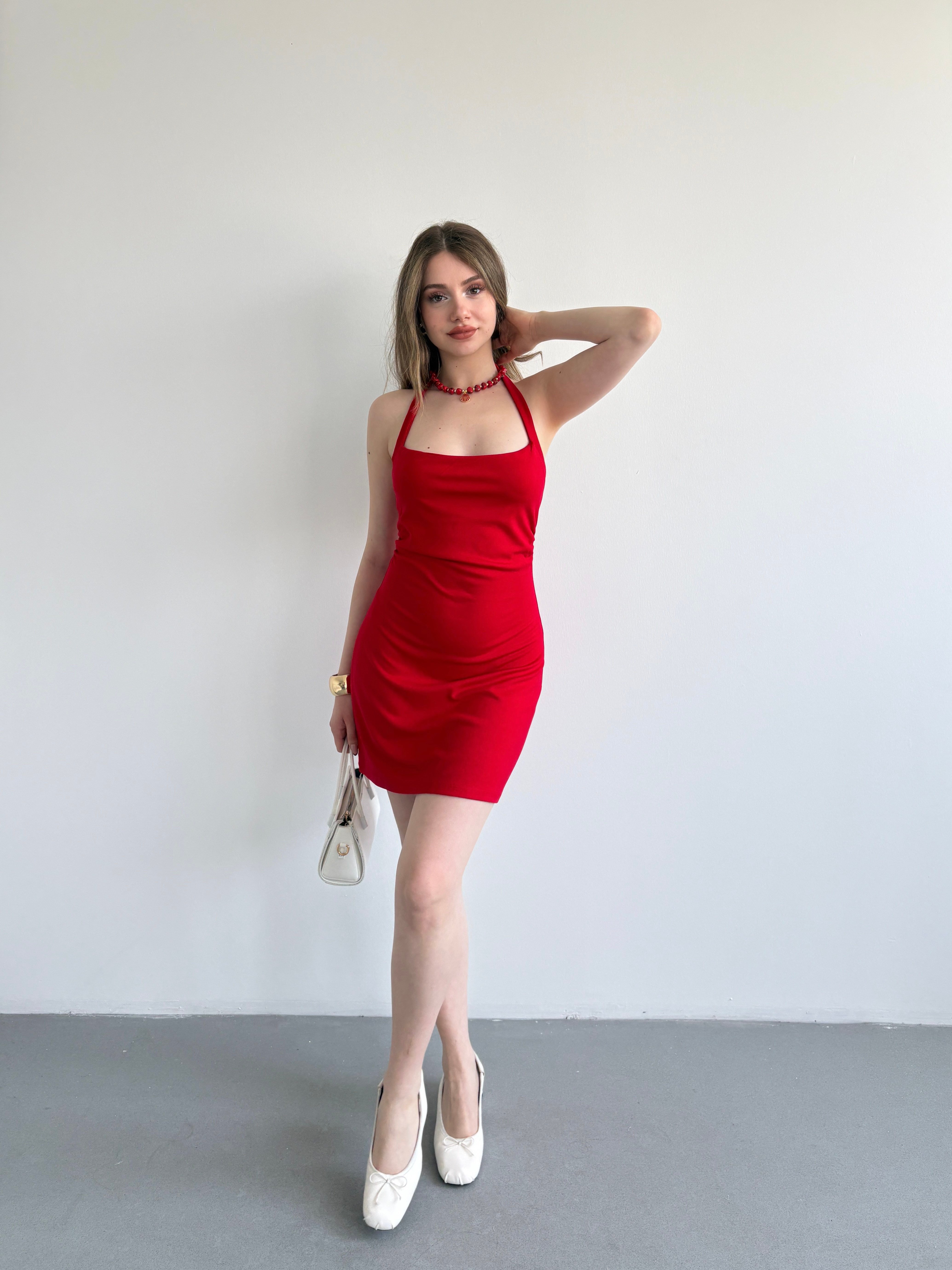 Halter Muadil Mini Elbise