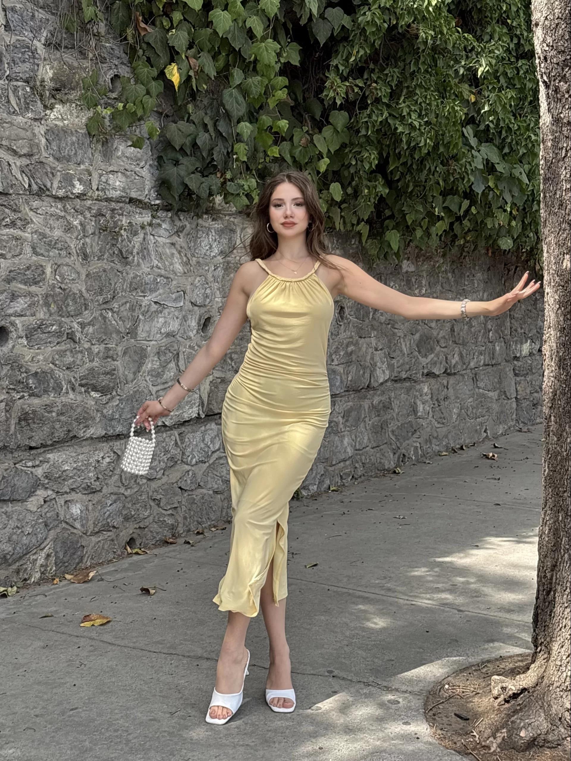 Halter Örgü Sandy Elbise