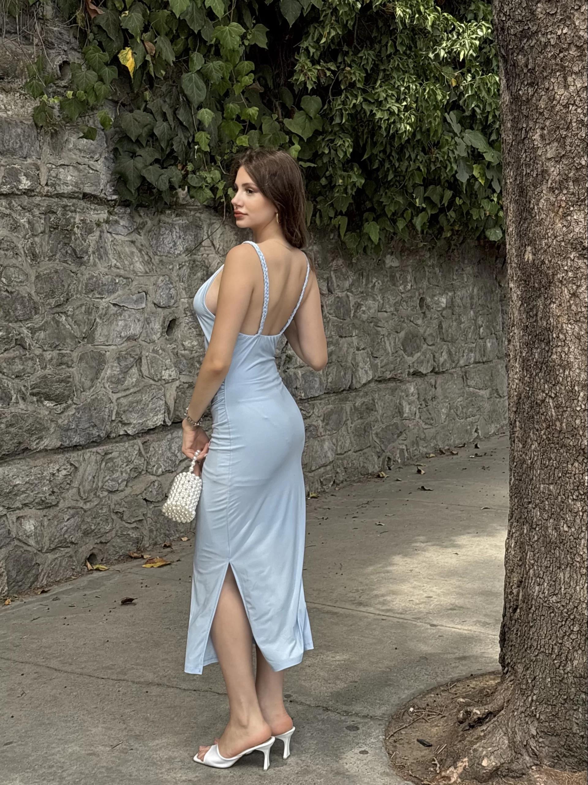Halter Örgü Sandy Elbise