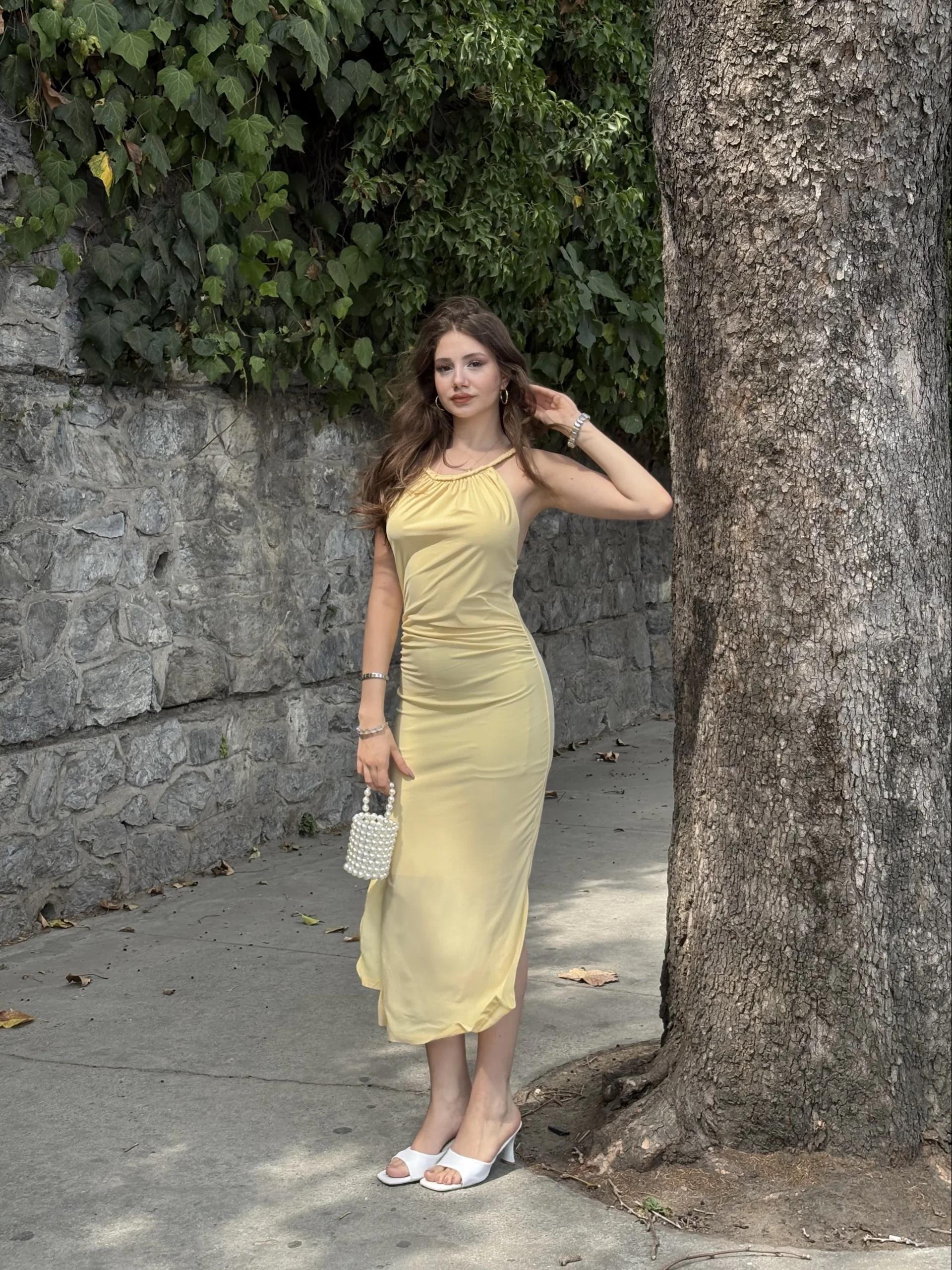 Halter Örgü Sandy Elbise