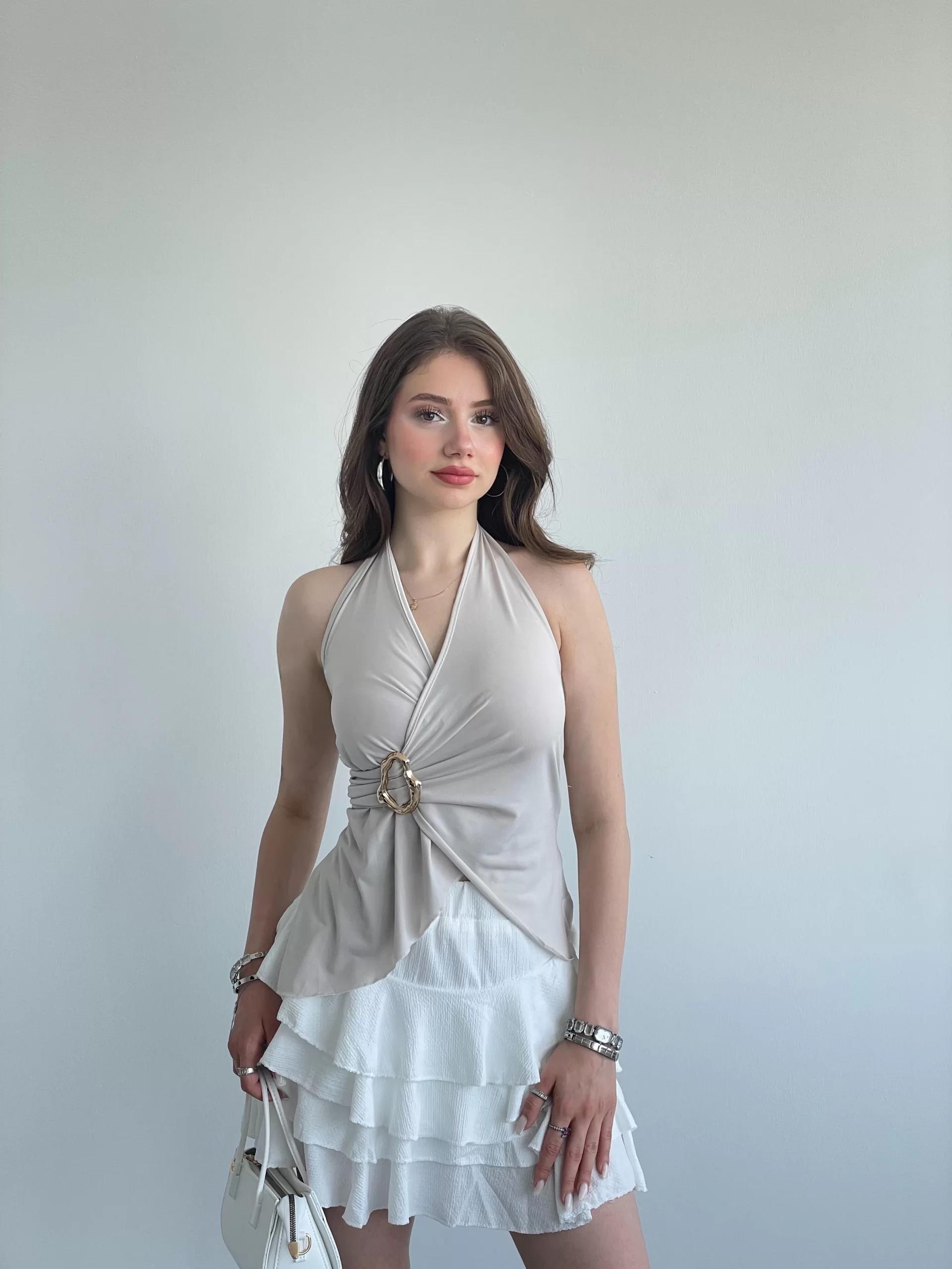 Halter Tokalı Sandy Bluz