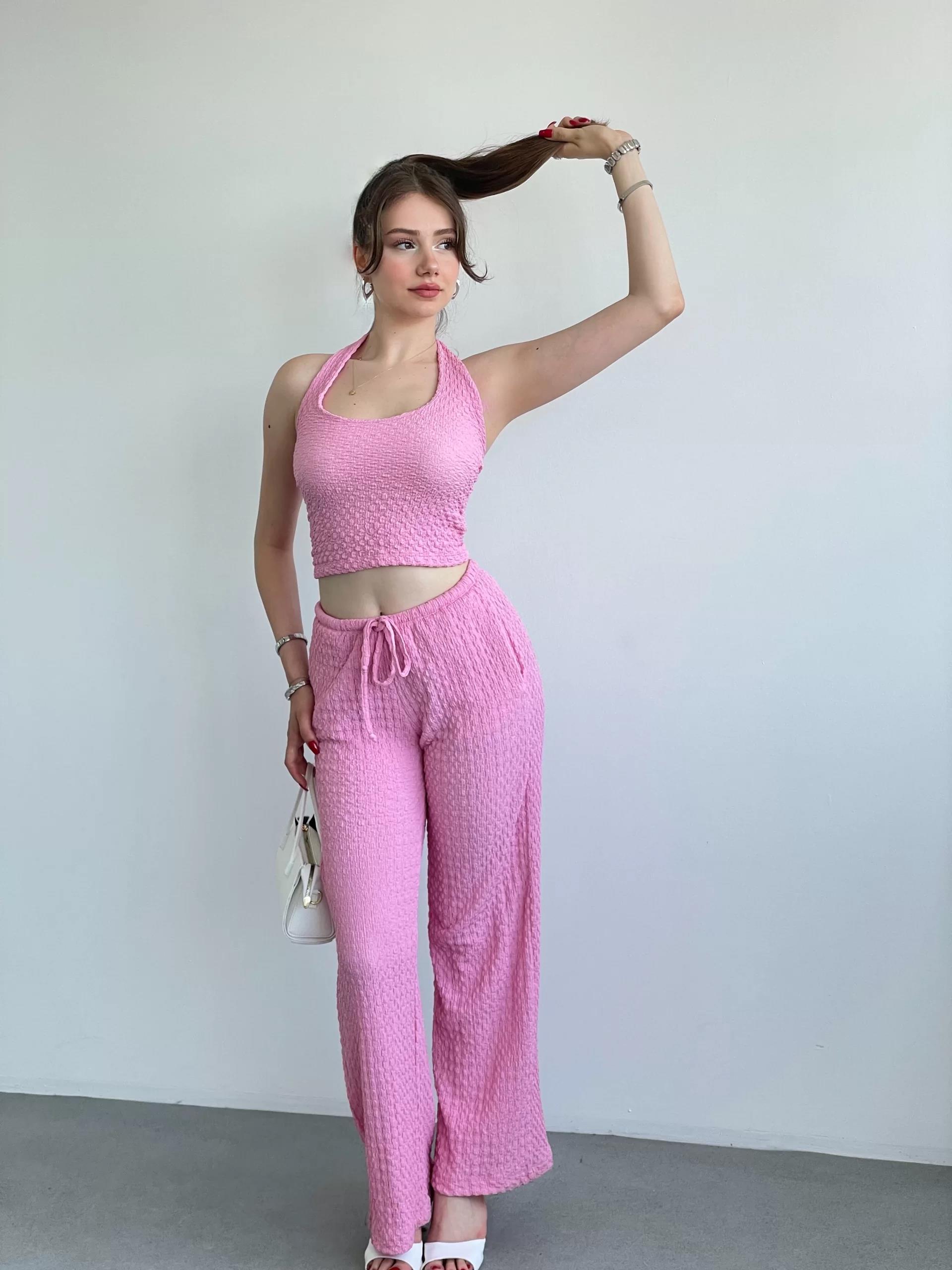 Halter Yaka Pantolon Takım