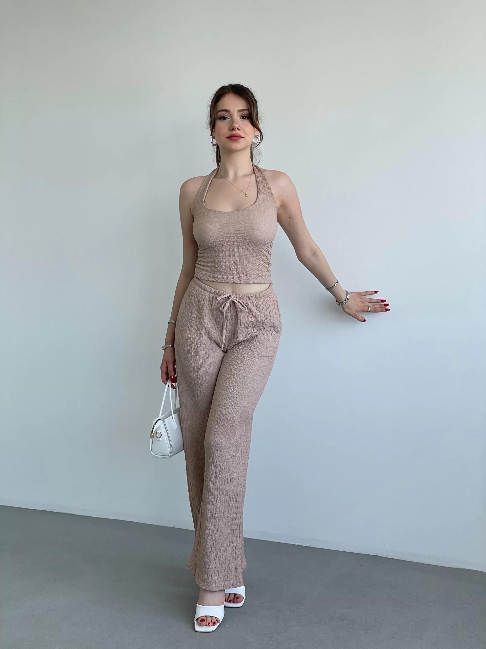 Halter Yaka Pantolon Takım
