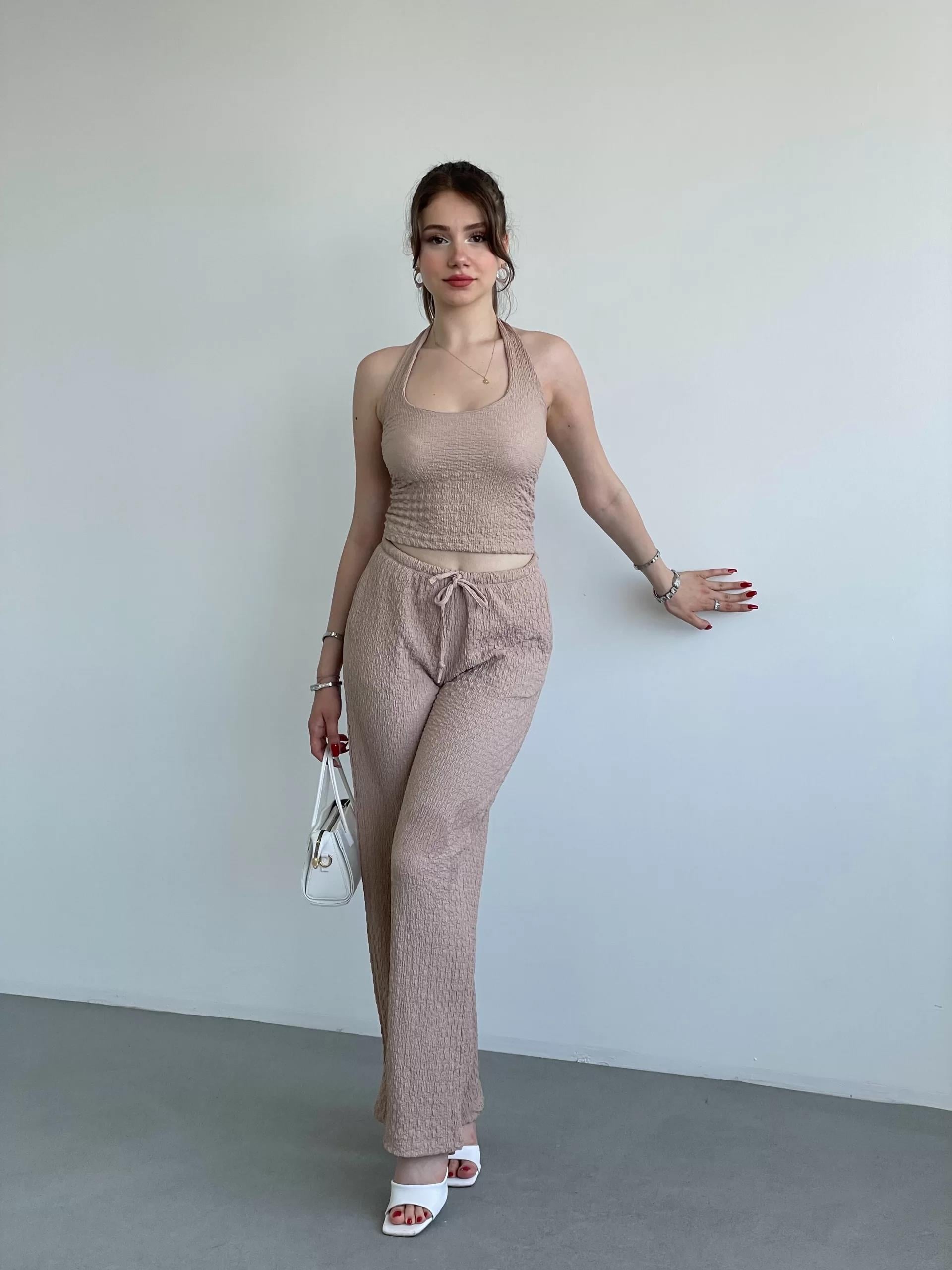 Halter Yaka Pantolon Takım