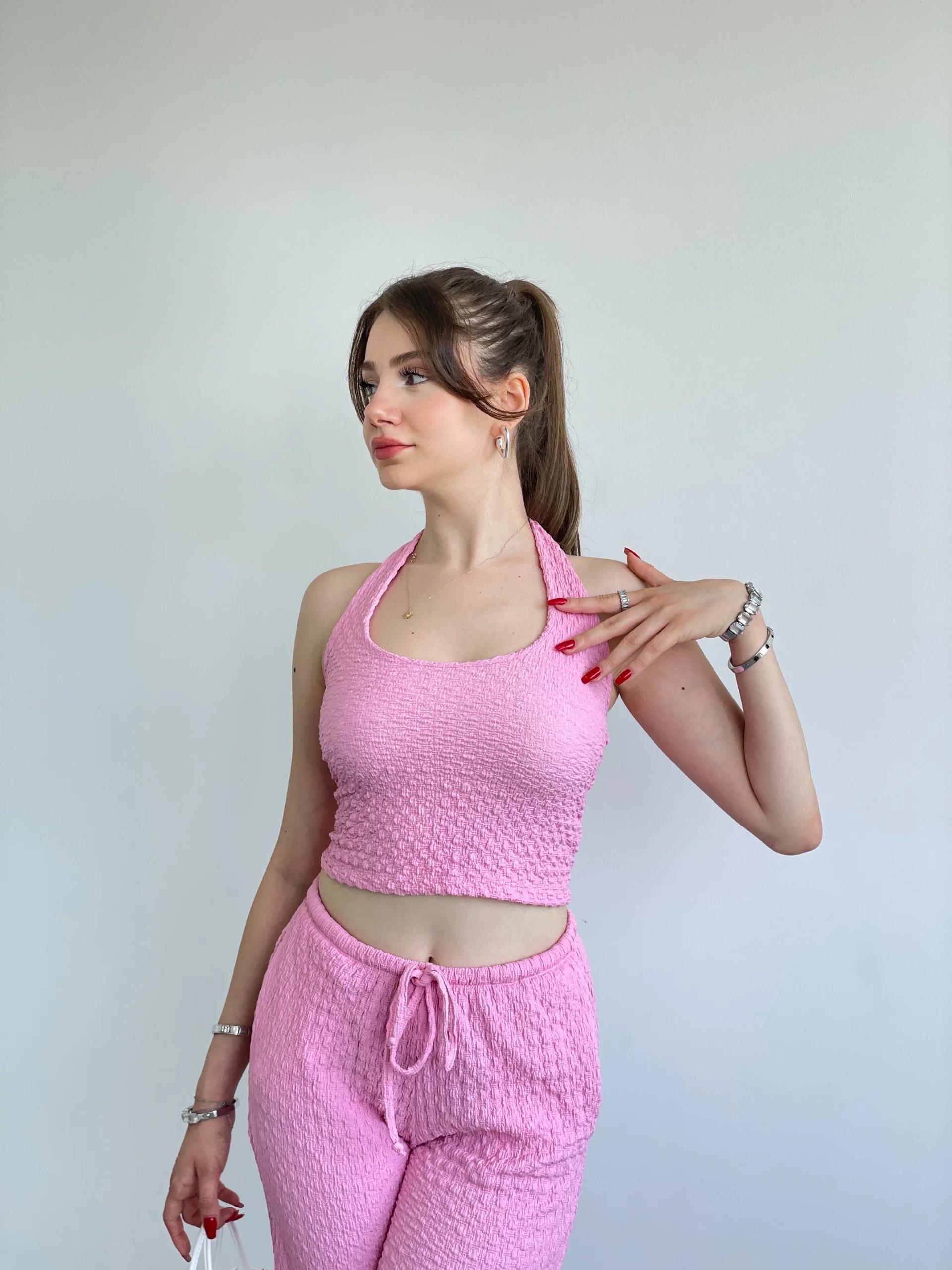 Halter Yaka Pantolon Takım