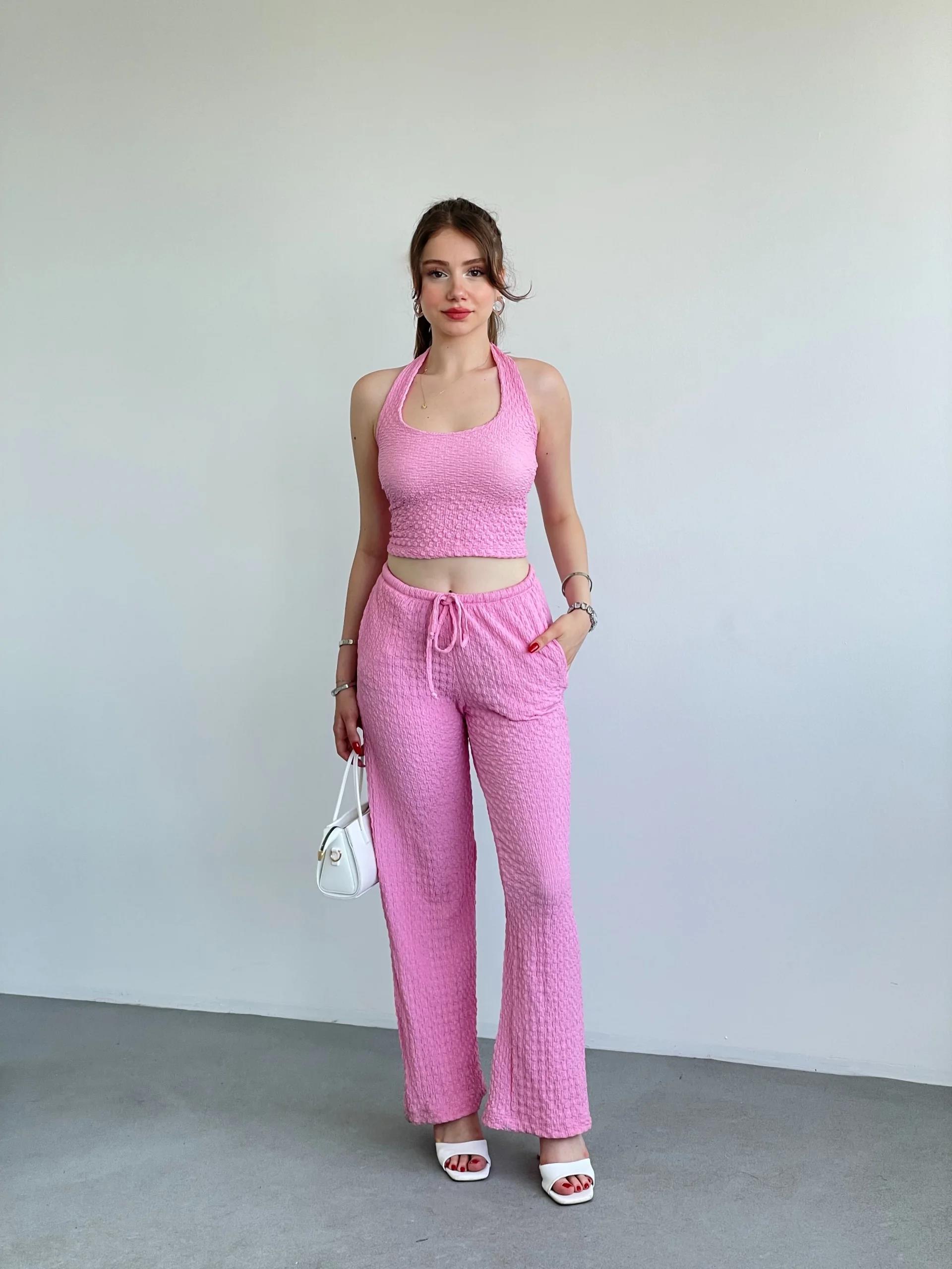 Halter Yaka Pantolon Takım