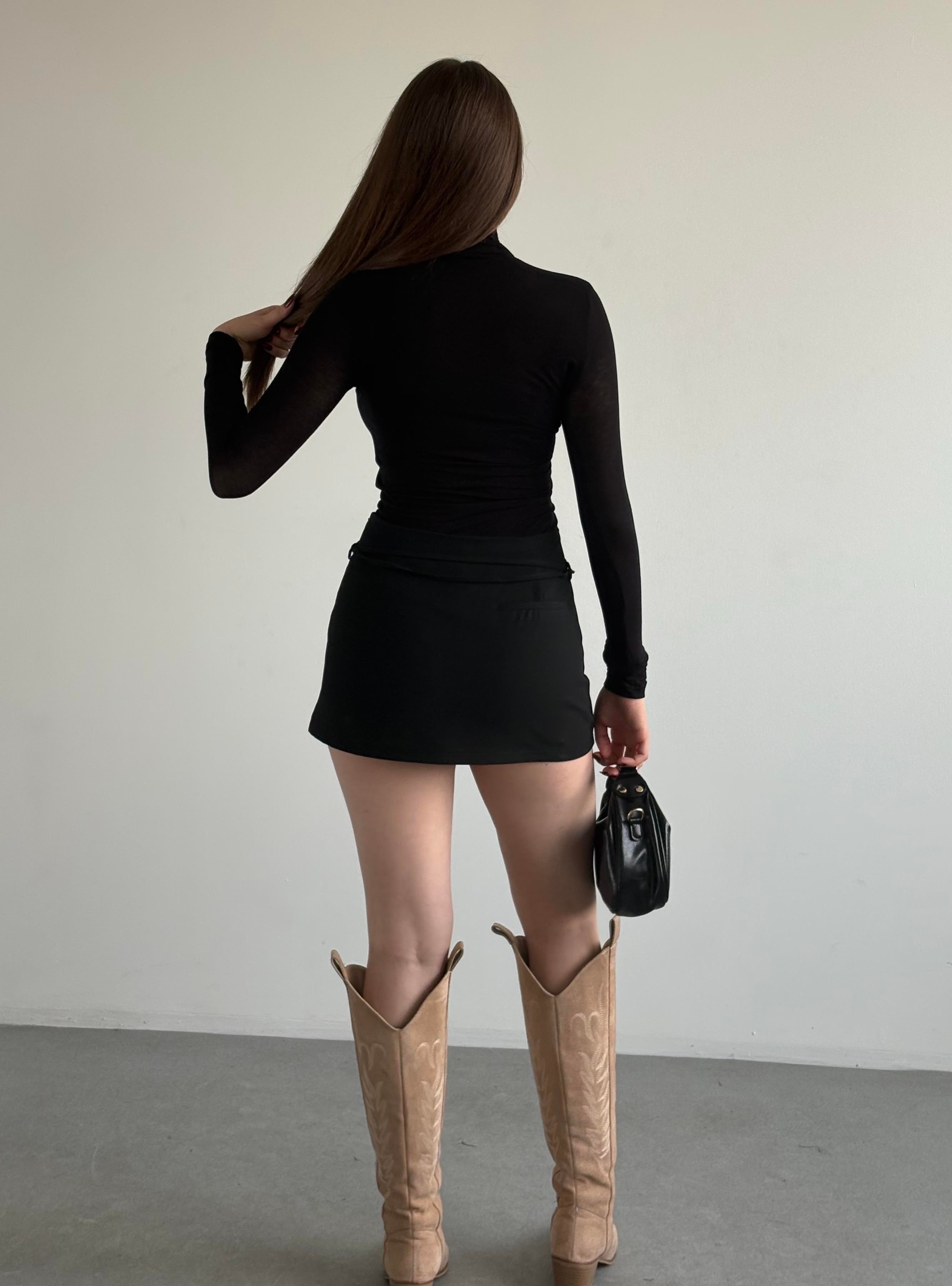 İnce Kemerli Şort Etek