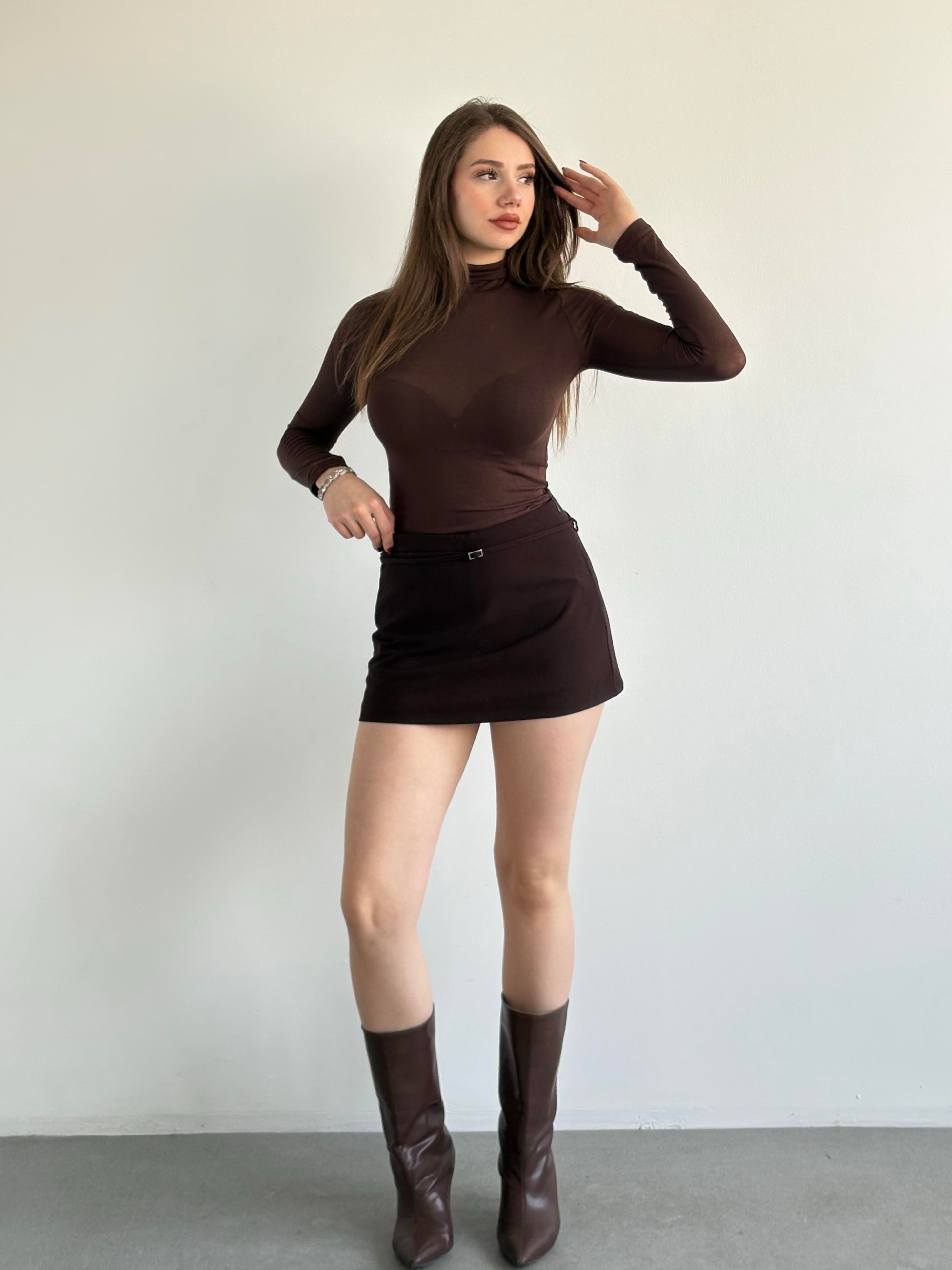 İnce Kemerli Şort Etek