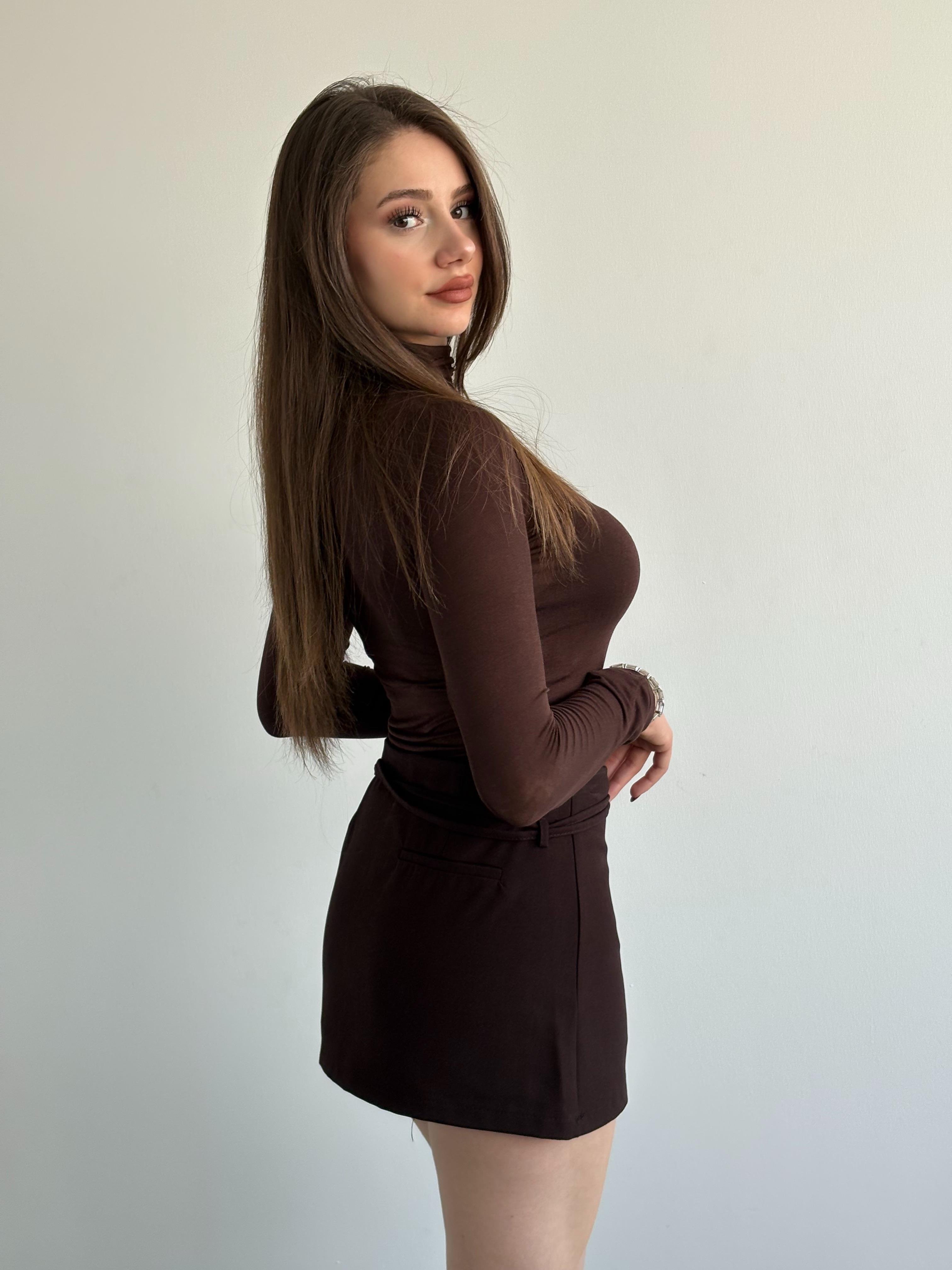 İnce Kemerli Şort Etek